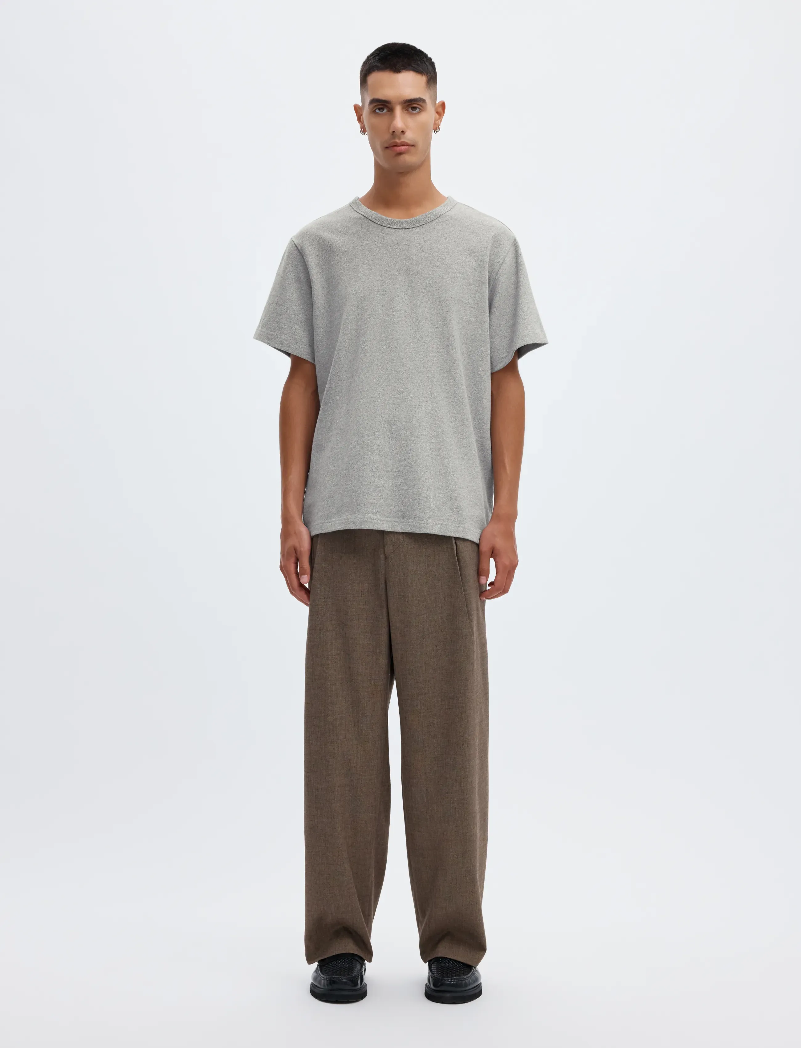 Annarr - ANRED SS O-NECK TEE - light grey melange - 3