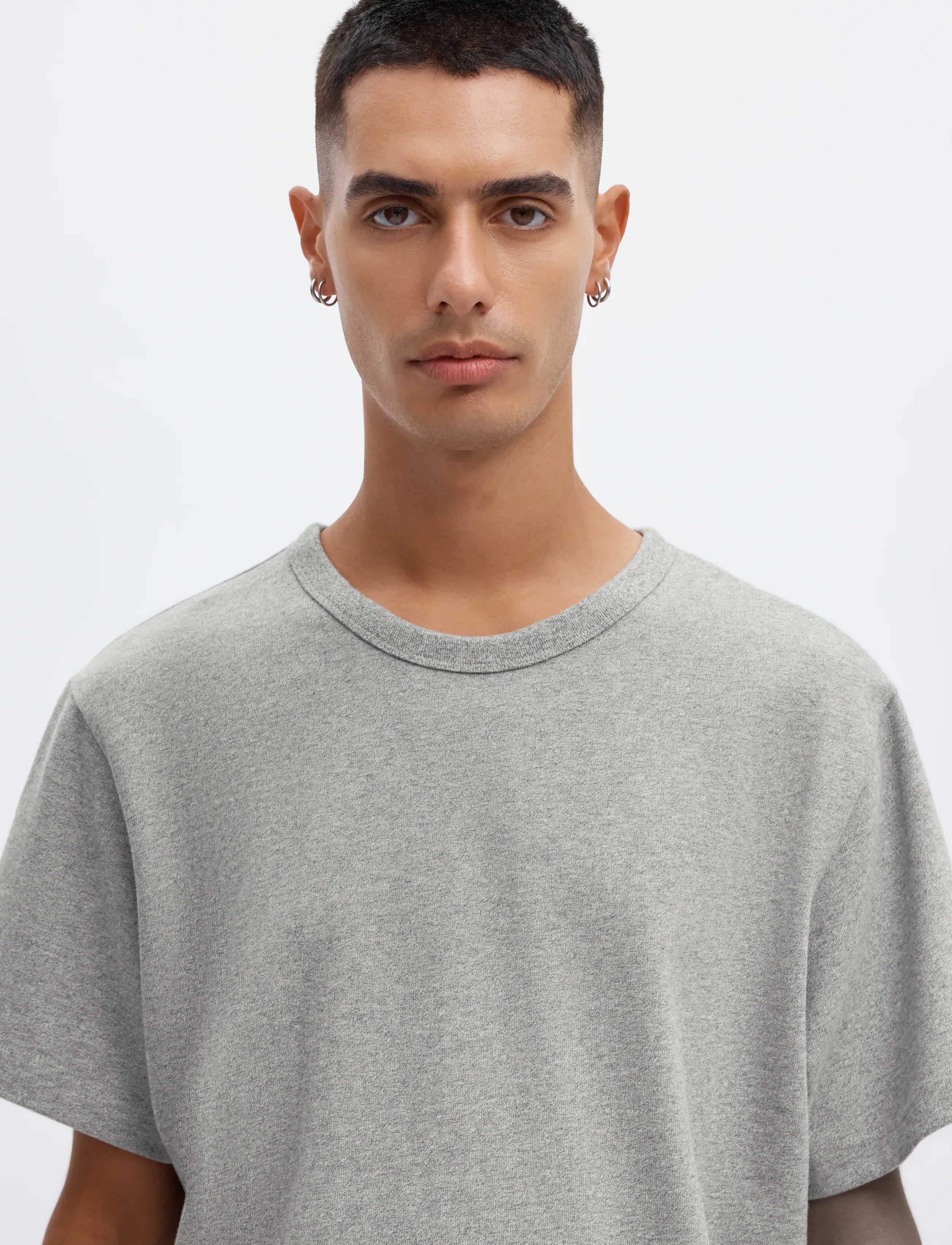 Annarr - ANRED SS O-NECK TEE - light grey melange - 4