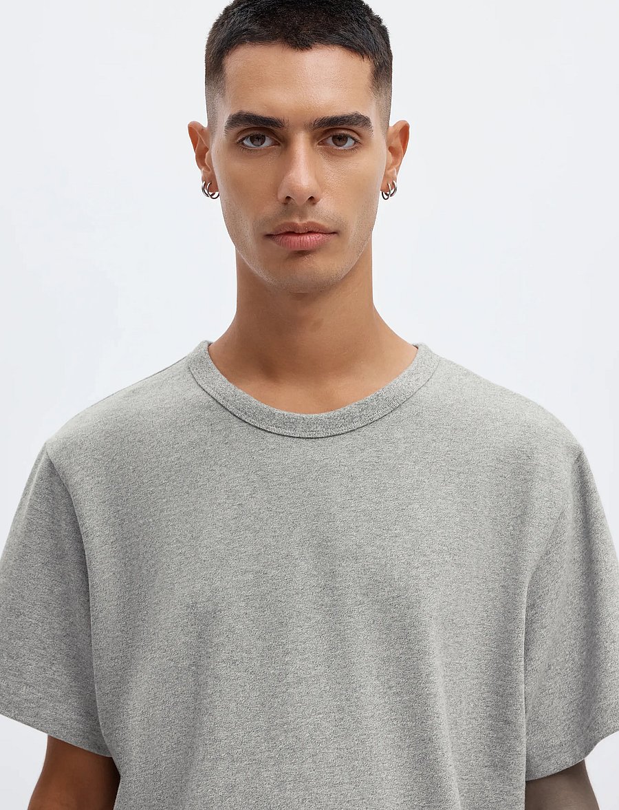 Annarr - ANRED SS O-NECK TEE - kortærmede t-shirts - light grey melange - 4