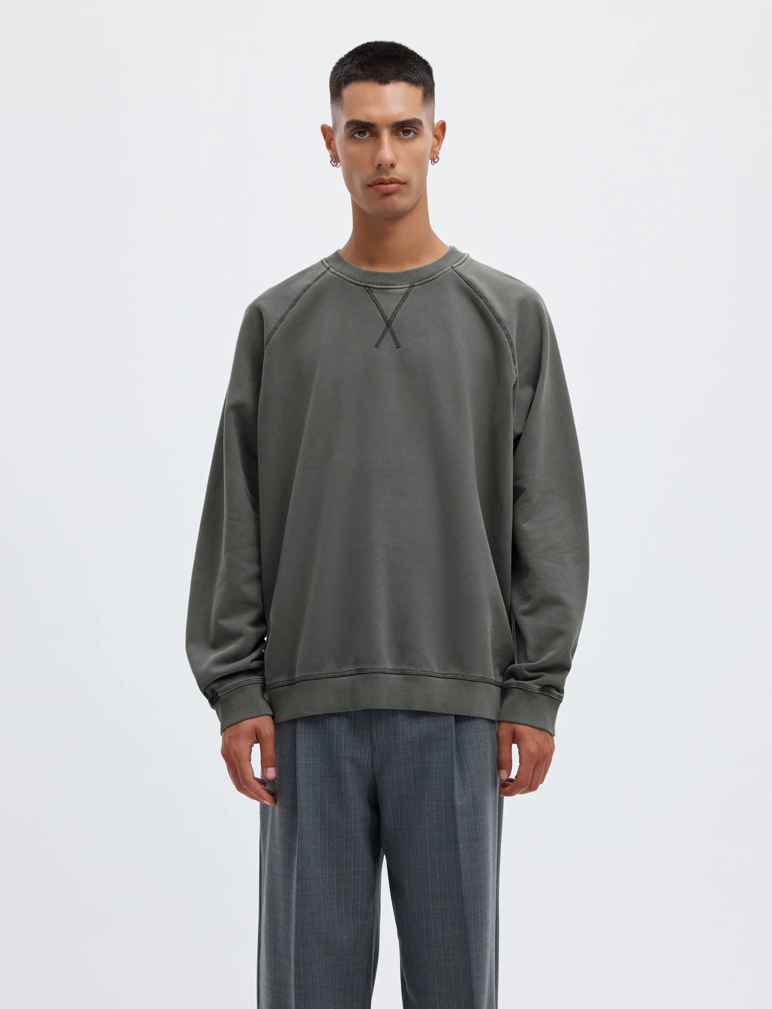 Annarr ANRHACKETT RAGLAN CREW NECK SWEAT - Shop efter anledning - FORGED IRON / grey