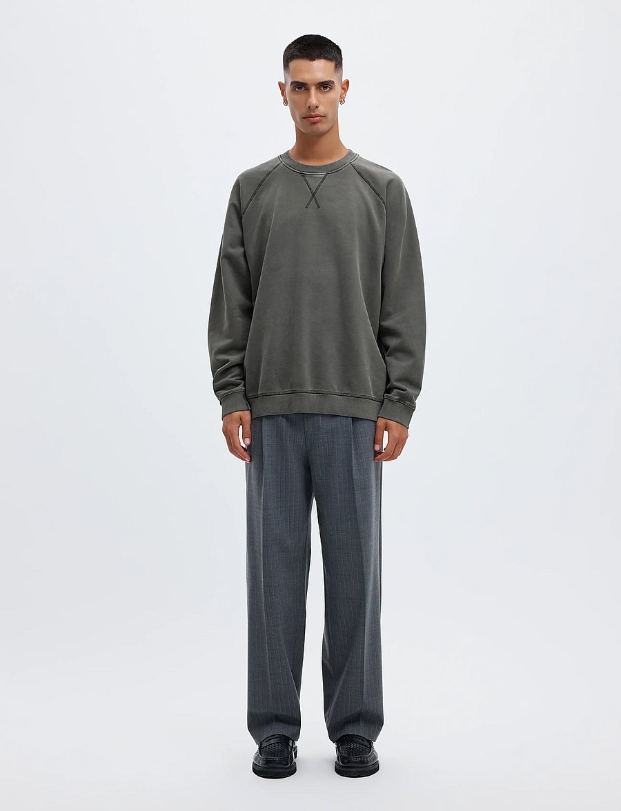 Annarr - ANRHACKETT RAGLAN CREW NECK SWEAT - shoppa efter tillfälle - forged iron - 4