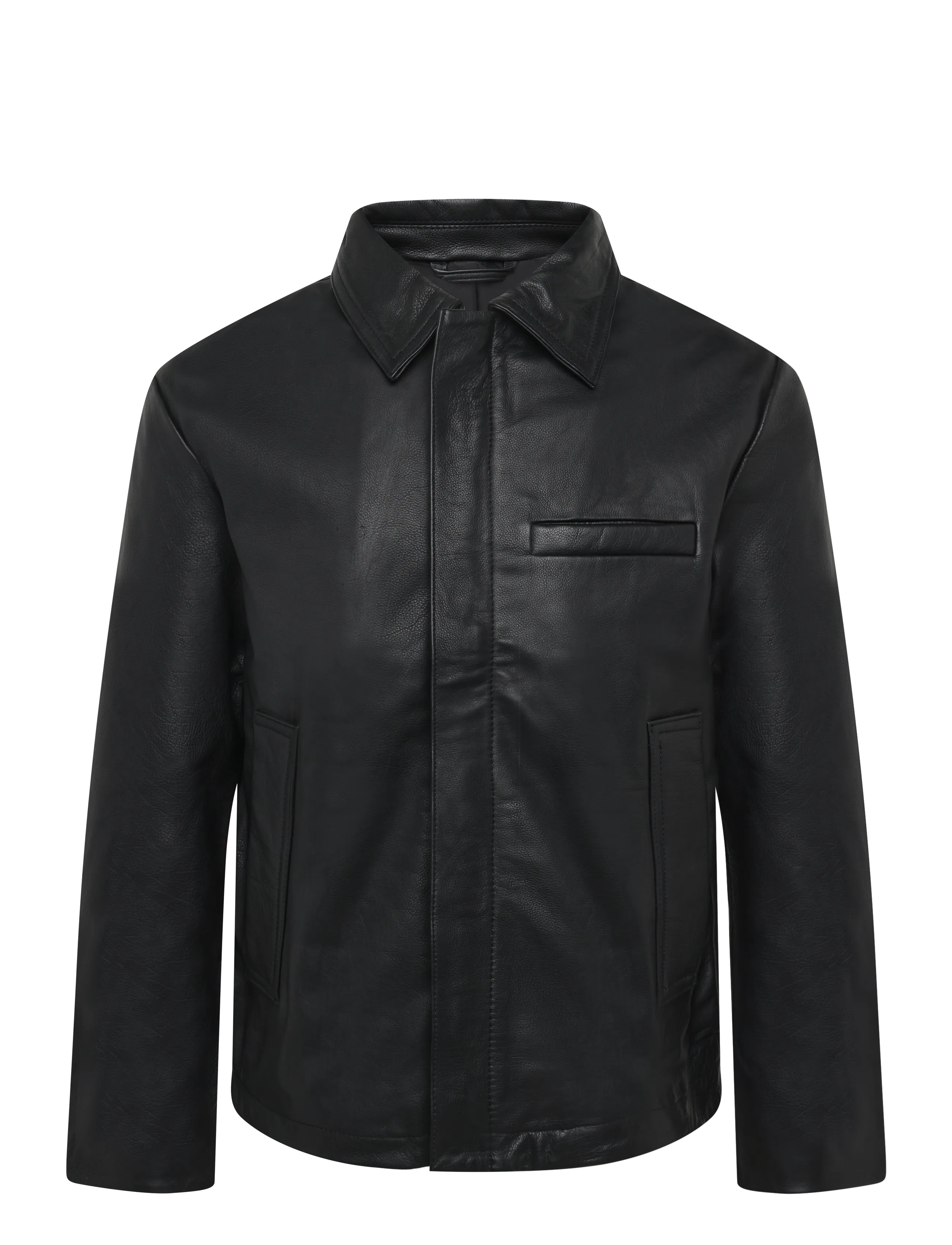 Annarr ANRGIBSON LEATHER JACKET - Leather Jackets - BLACK / black