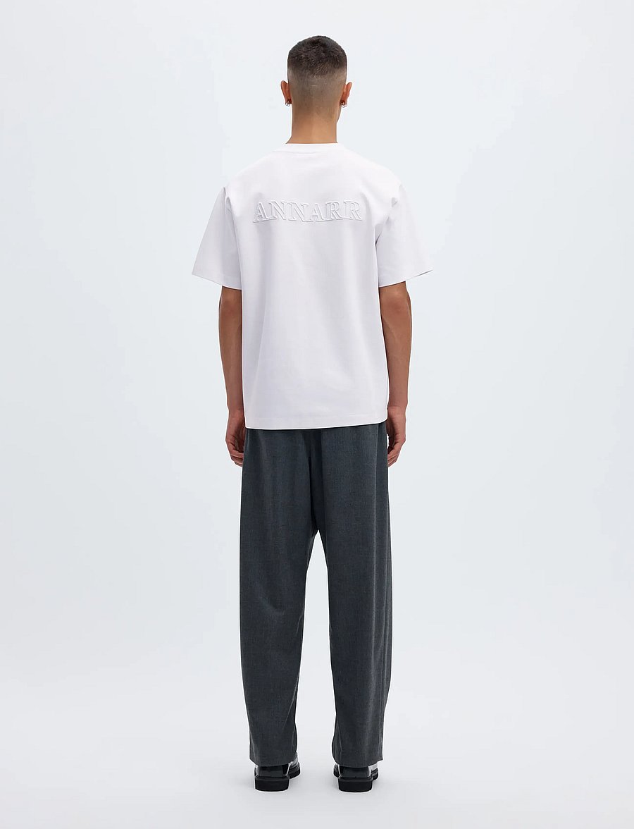 Annarr - ANRISAK LOGO SS O-NECK TEE - short-sleeved t-shirts - brilliant white - 3