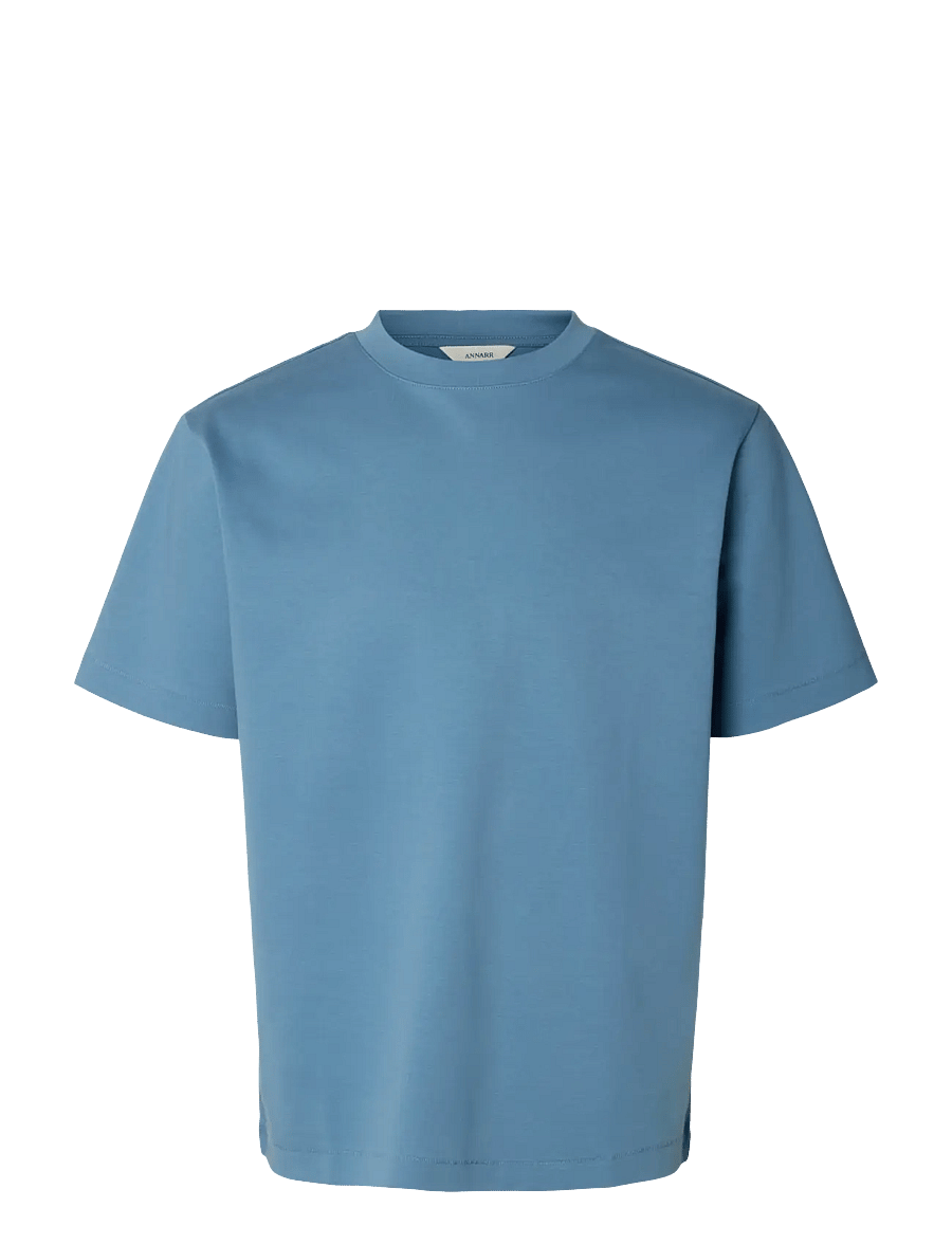 Annarr - ANRISAK LOGO SS O-NECK TEE - short-sleeved t-shirts - spring lake - 0