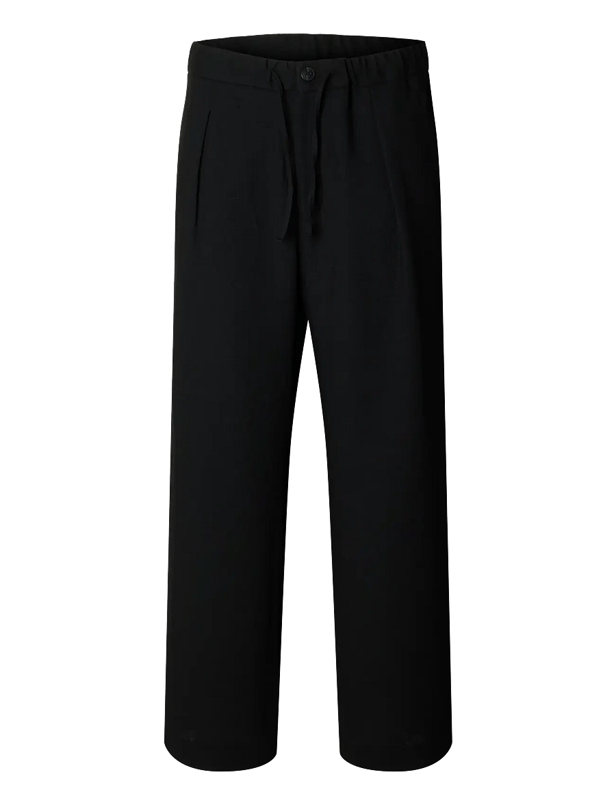 Annarr - ANRTOBIAS 264 WOOL BLEND STRING TROUSER - black - 0
