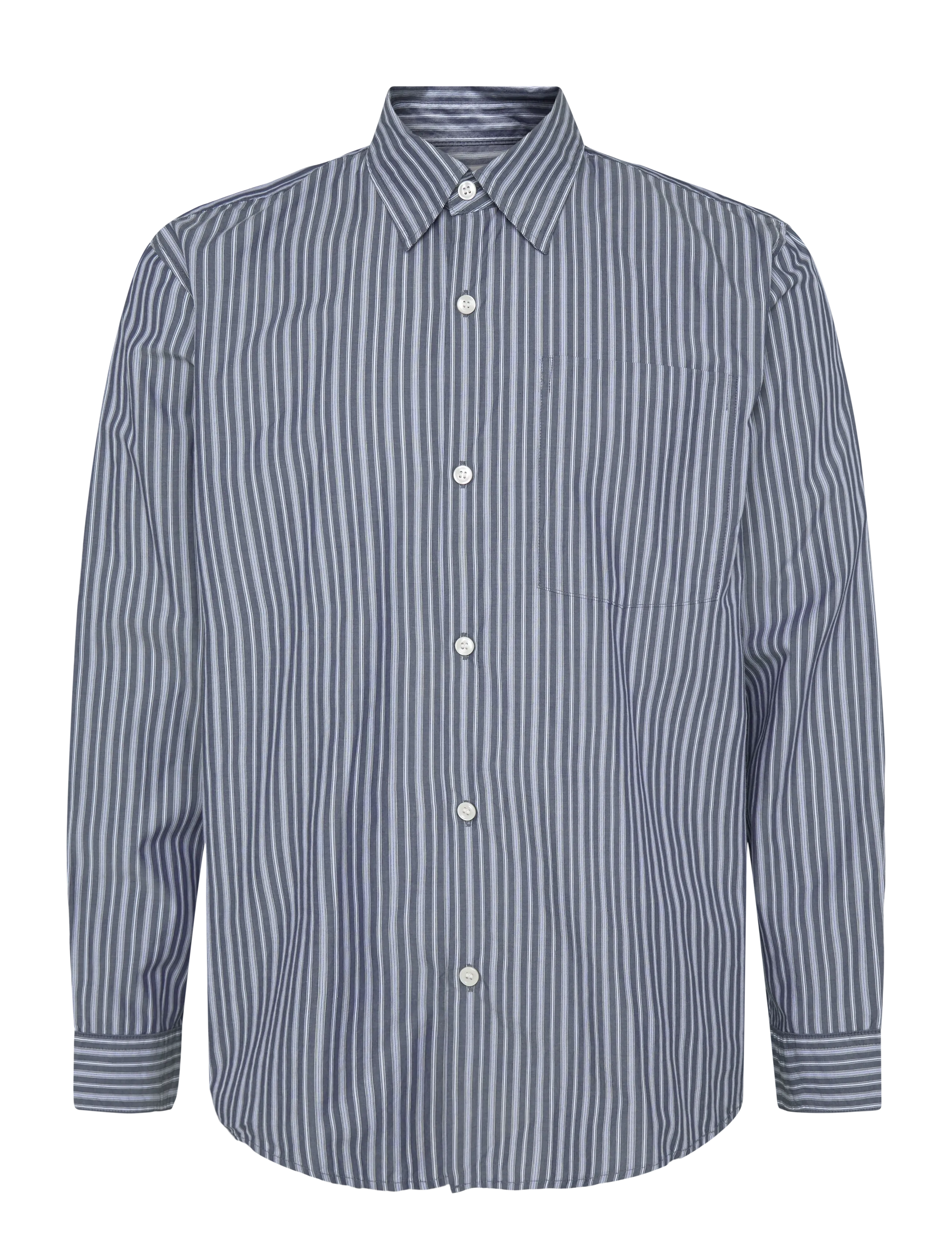 Annarr ANRASLUND STRIPED DOBBY LS SHIRT - Höstgarderoben - SALUTE / navy