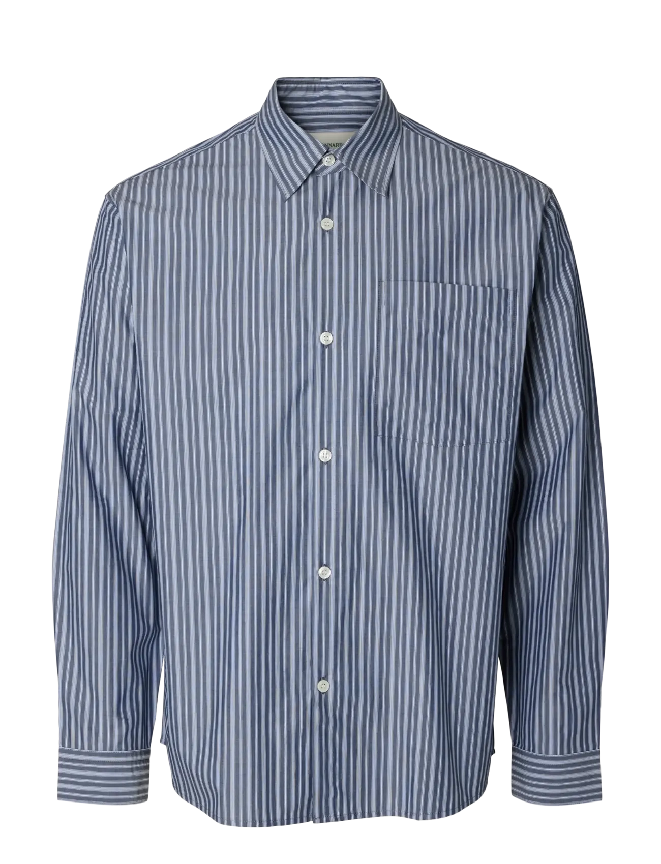 Annarr ANRASLUND STRIPED DOBBY LS SHIRT - Uutuudet - SALUTE / navy