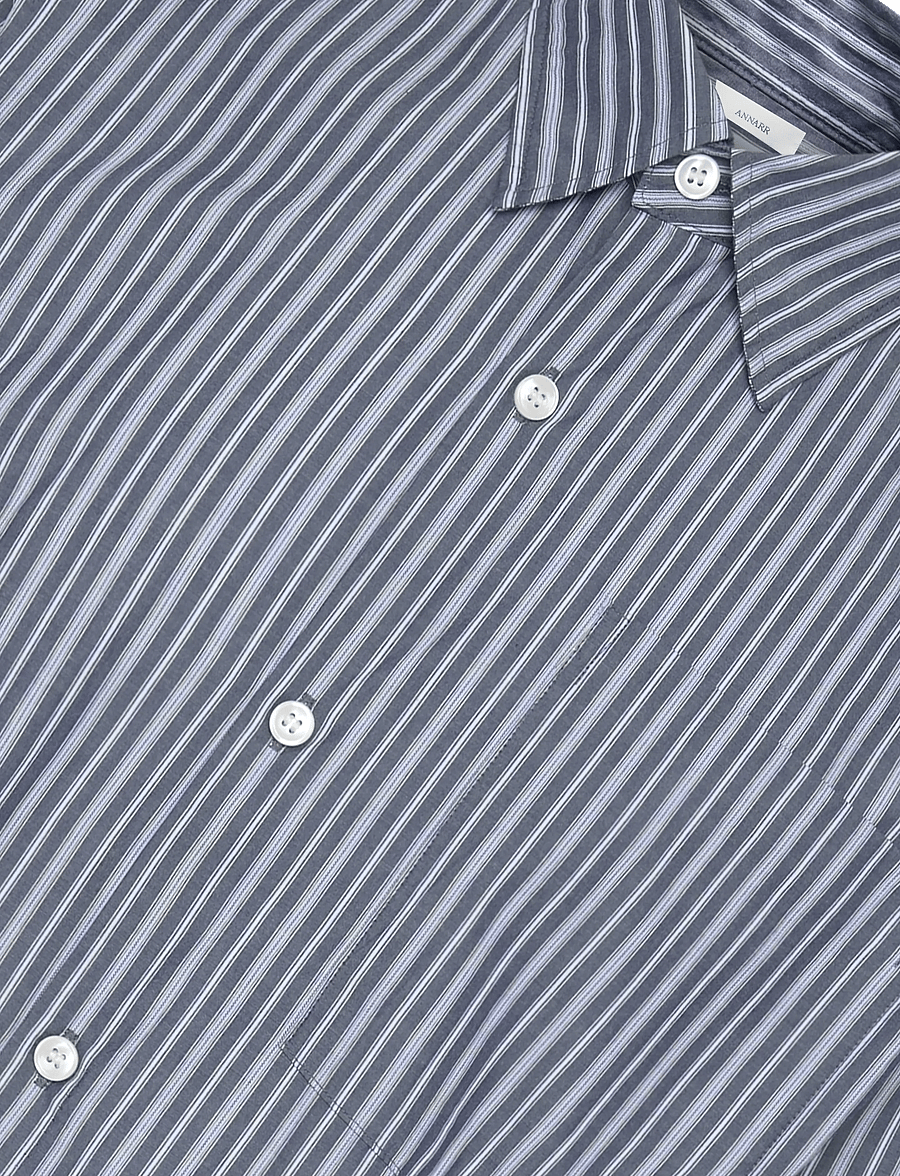 Annarr - ANRASLUND STRIPED DOBBY LS SHIRT - triibulised särgid - salute - 2