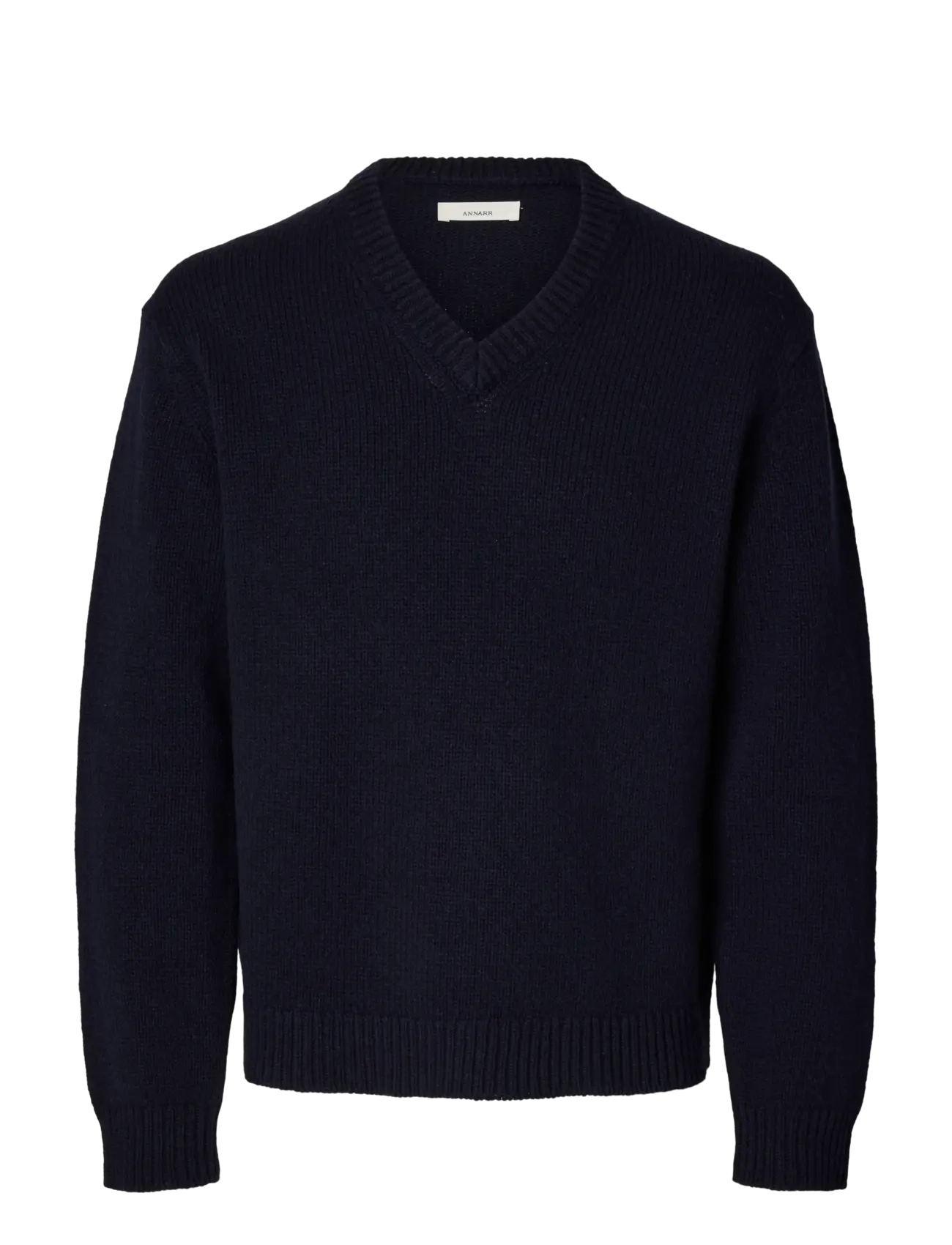 Annarr ANRED LS KNIT WOOL V-NECK - Knitwear - DARK NAVY / navy