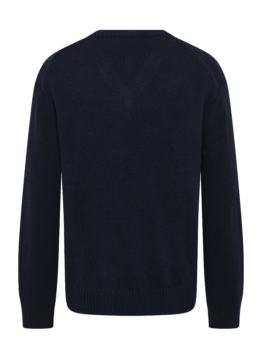 Annarr - ANRED LS KNIT WOOL V-NECK - v-ausschnitt - dark navy - 2