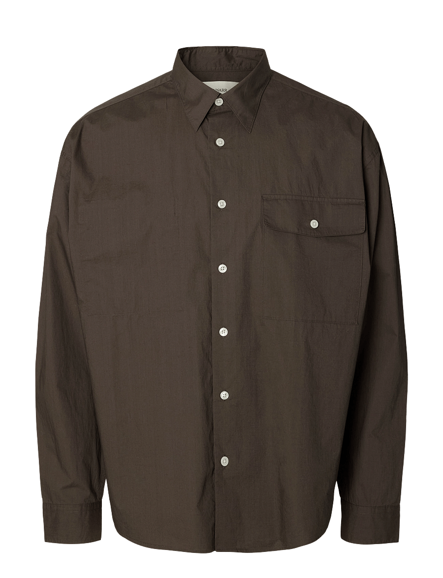 Annarr - ANRFRANCES POPLIN LS SHIRT - casual skjortor - black olive - 0