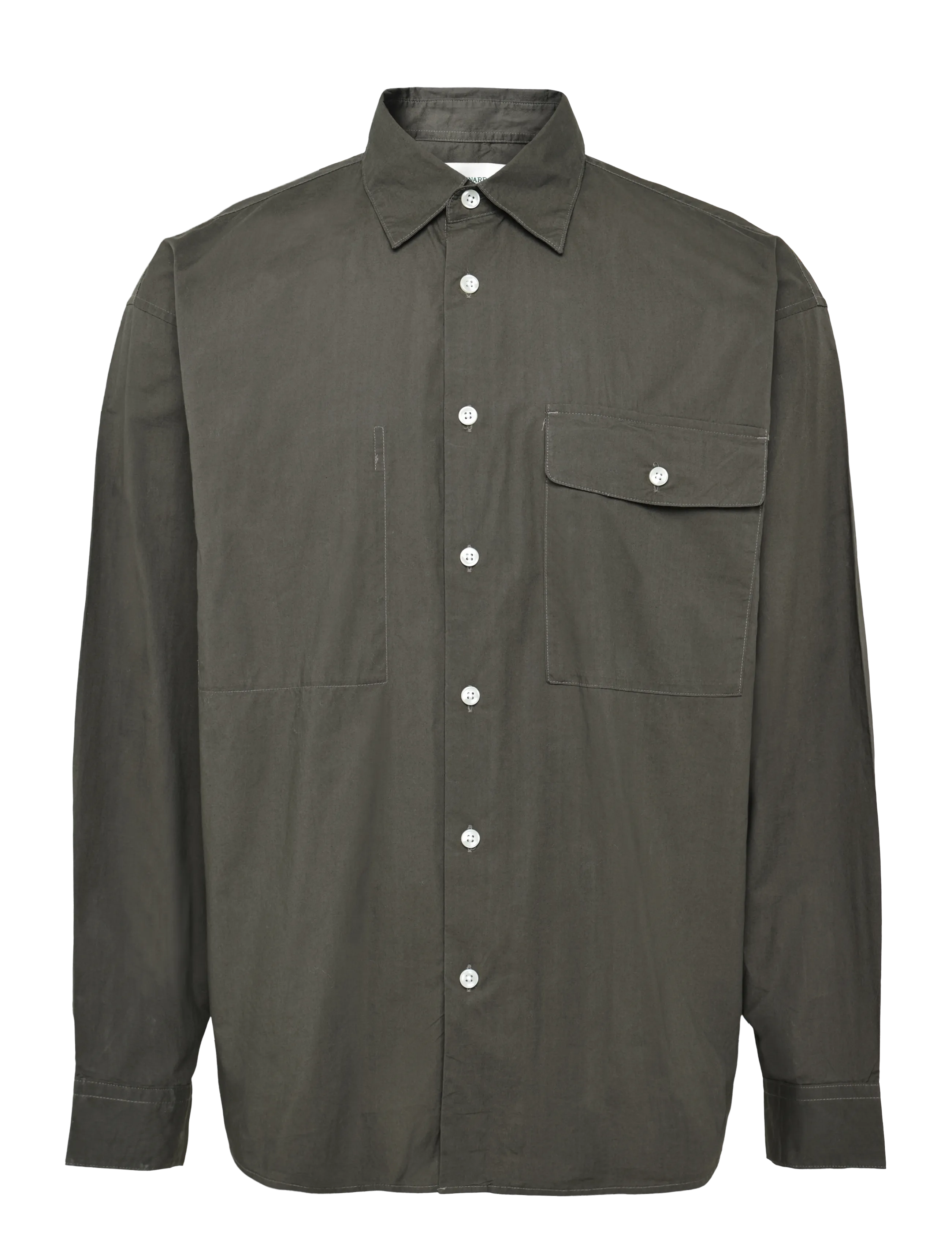 Annarr ANRFRANCES POPLIN LS SHIRT - Casual skjorter - BLACK OLIVE / brown
