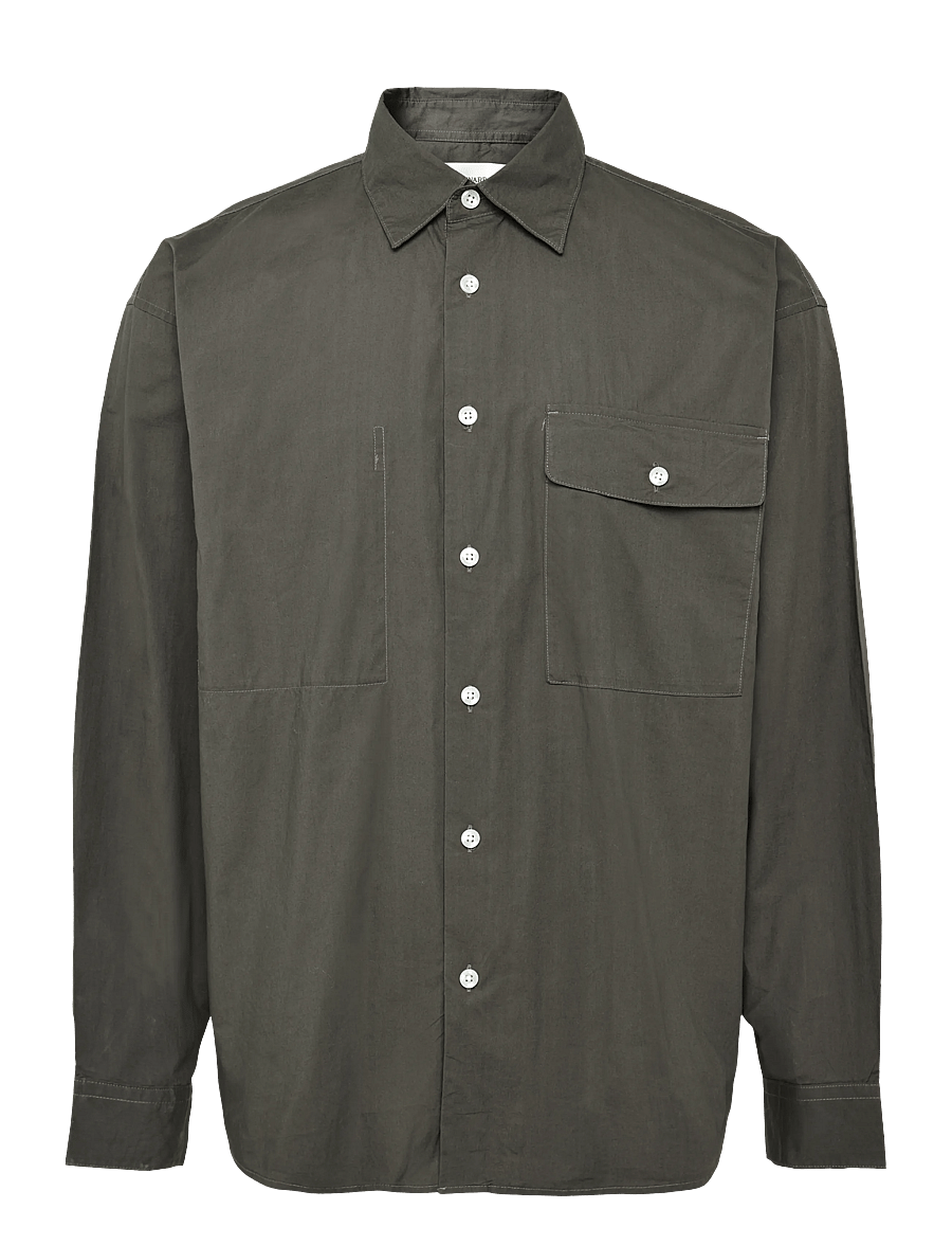 Annarr - ANRFRANCES POPLIN LS SHIRT - casual shirts - black olive - 0