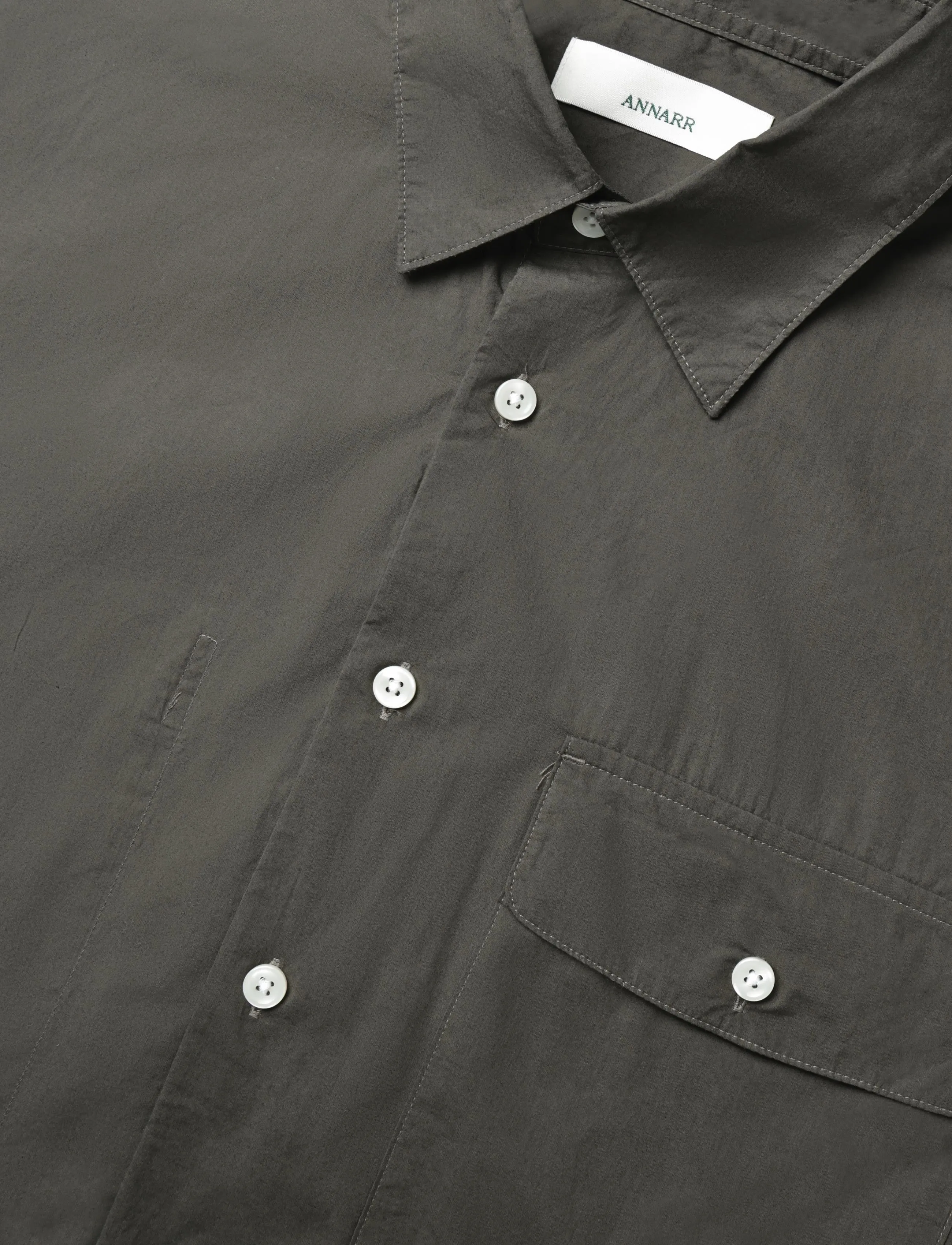 Annarr - ANRFRANCES POPLIN LS SHIRT - casual shirts - black olive - 2