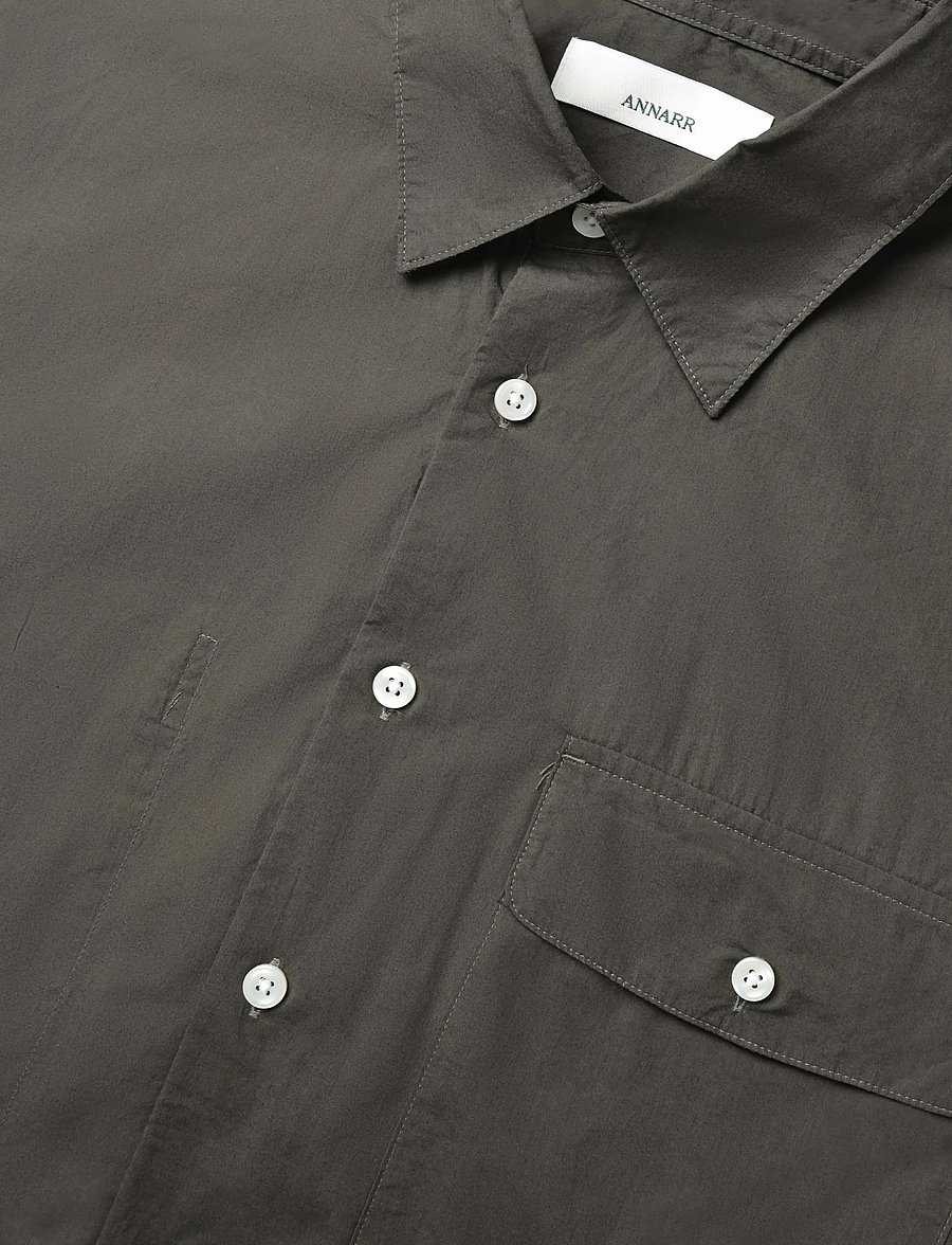 Annarr - ANRFRANCES POPLIN LS SHIRT - casual shirts - black olive - 2