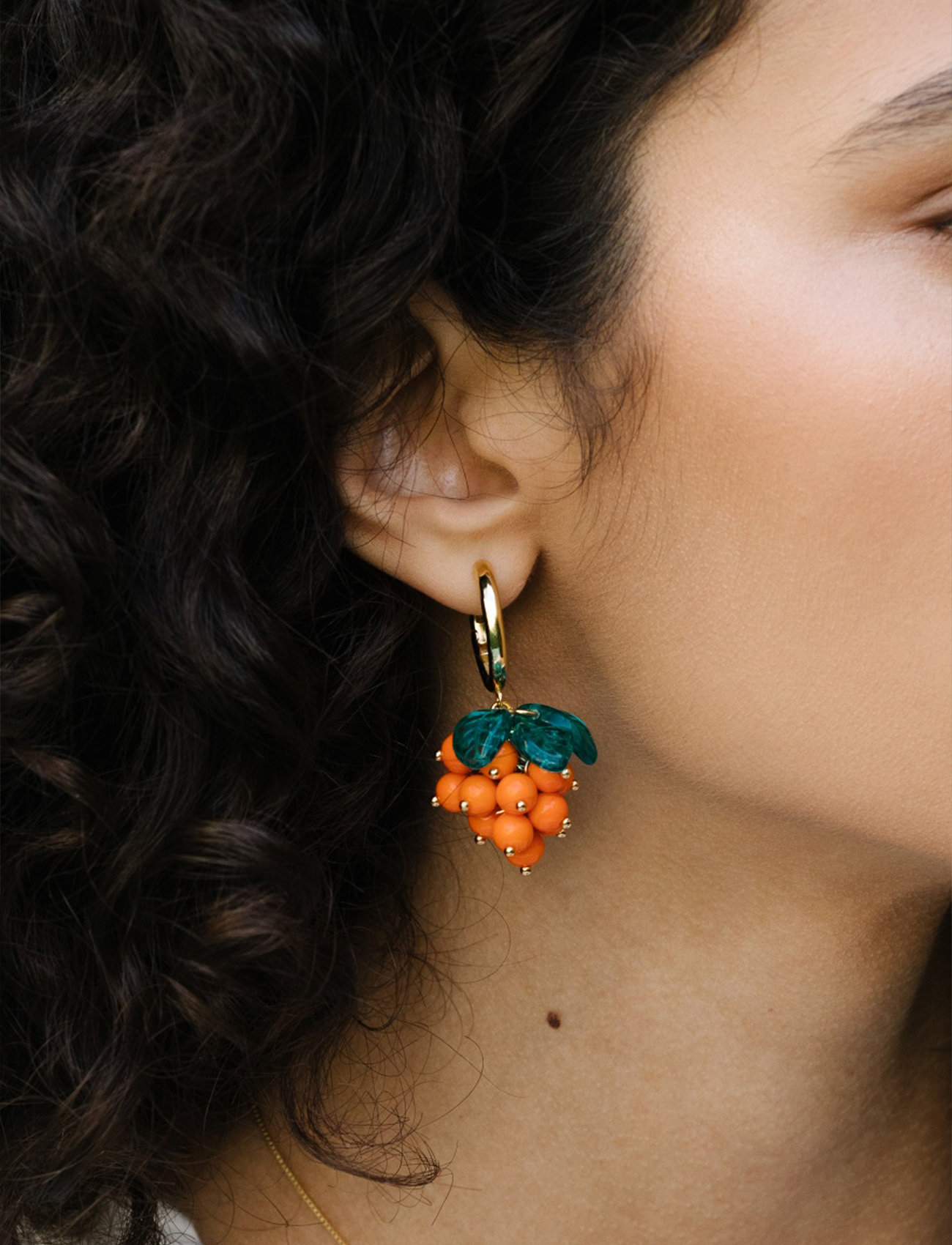 ANNELE - Cloudberry Cute Earrings - hoops - orange - 0
