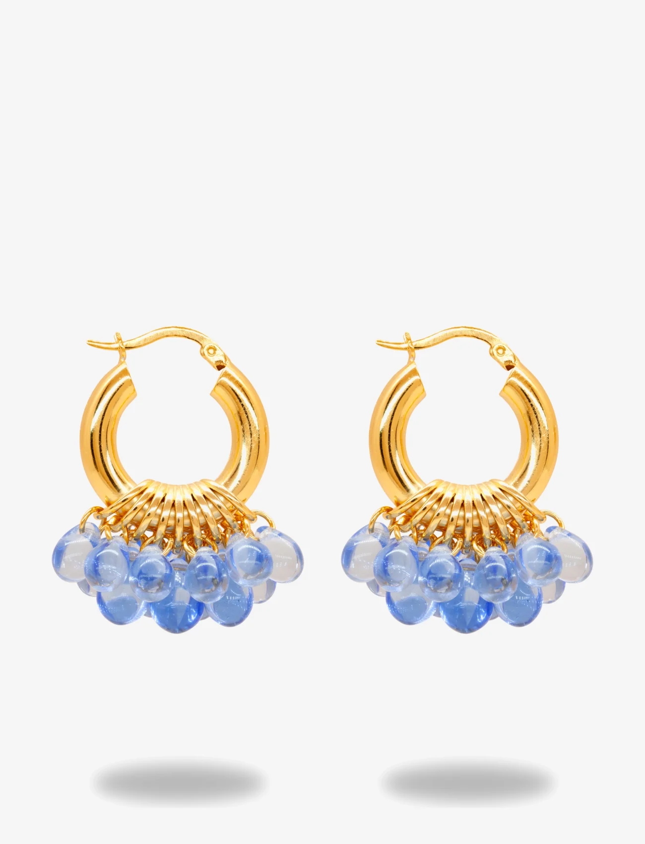 ANNELE - Wavy Baby Earrings - lanko formos auskarai - blue - 1