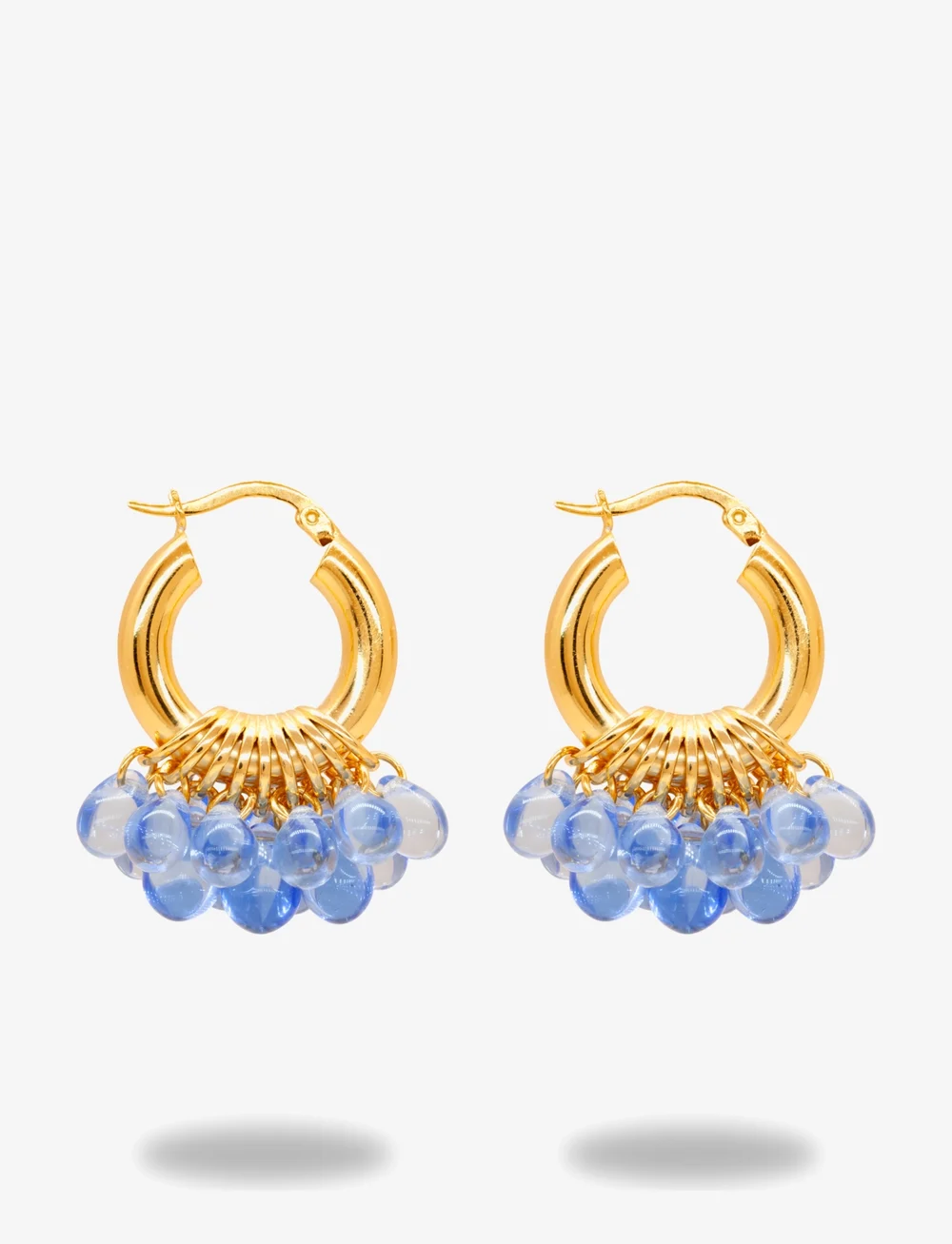 ANNELE - Wavy Baby Earrings - korvarenkaat - blue - 0