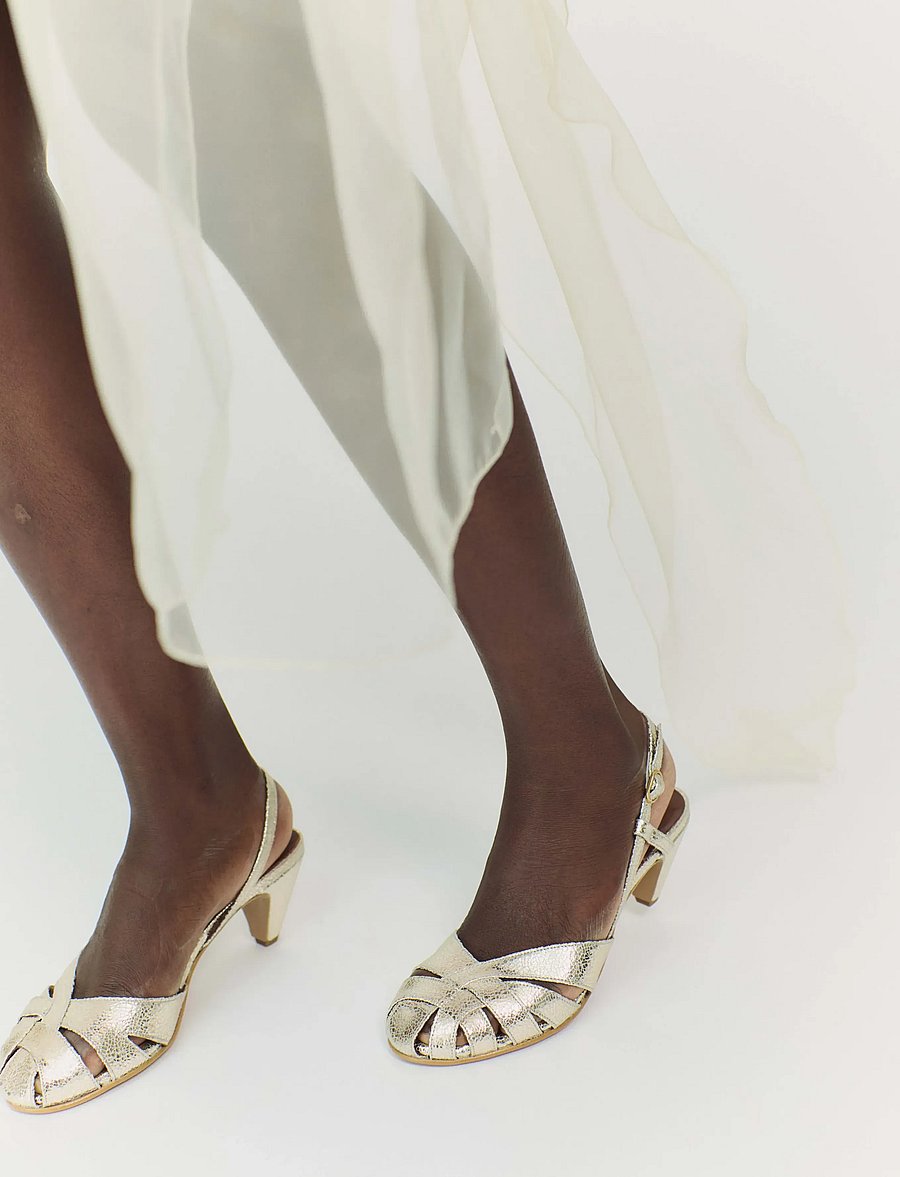 Anonymous Copenhagen - Banie 50 stiletto - sandaletter - crackled metallic goat champagne - 0