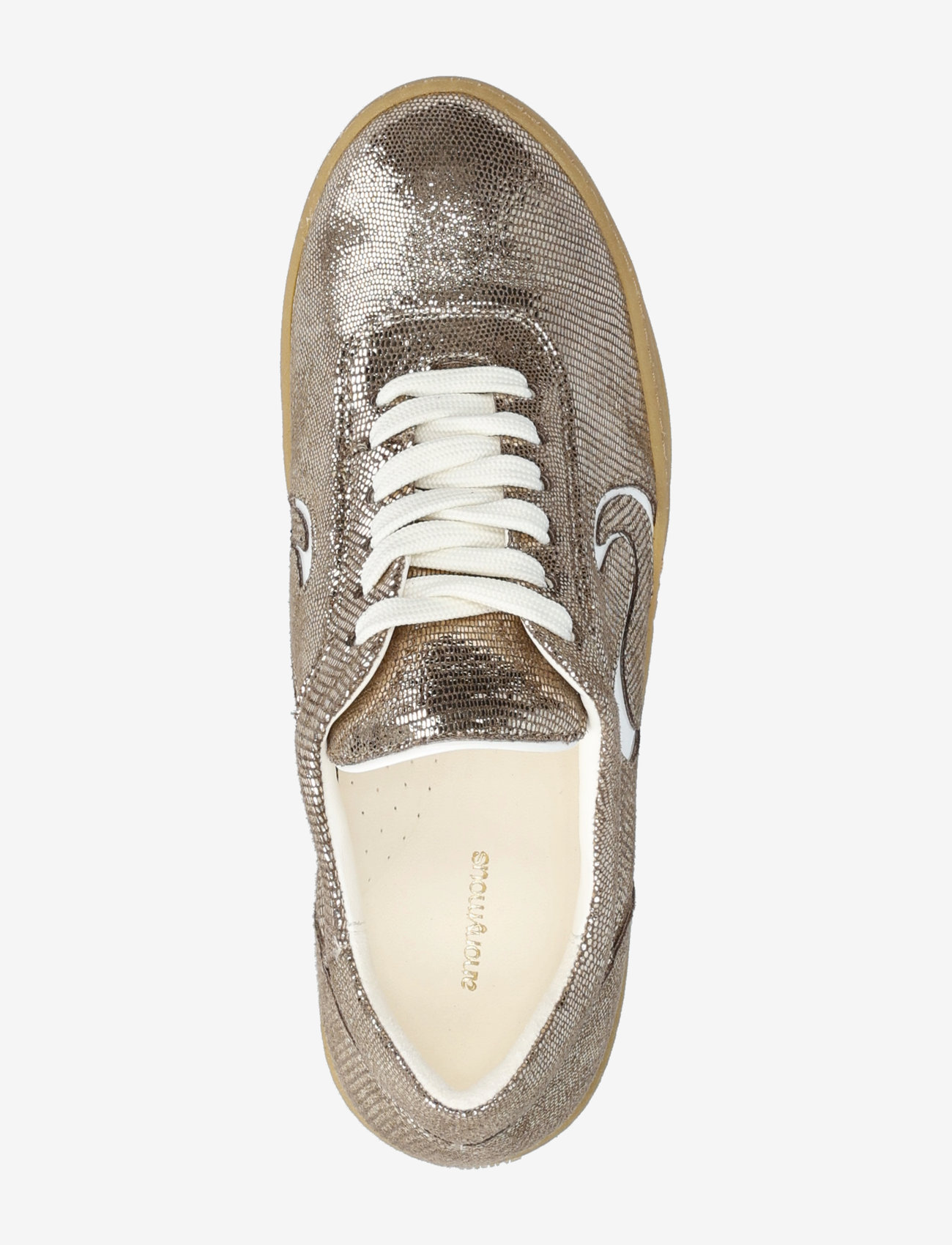 Anonymous Copenhagen - Blaire - low top sneakers - lizard metallic goat & polished soft calf vintage champagne & white sand - 3