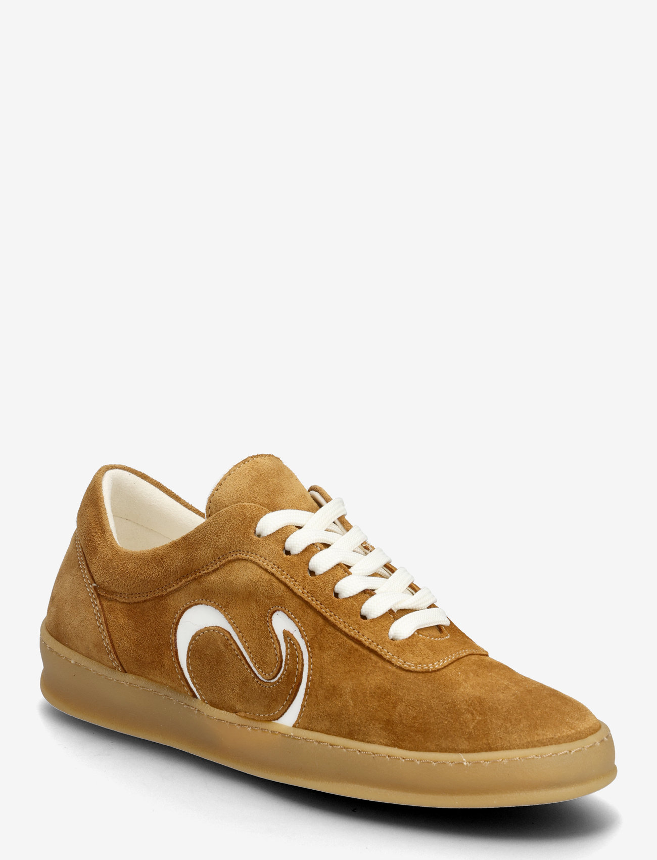Anonymous Copenhagen - Blaire - lage sneakers - calf suede & polished soft calf bamboo brown & white sand - 0