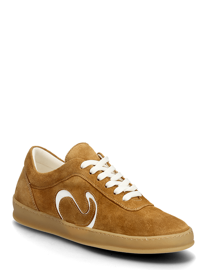 Anonymous Copenhagen - Blaire - lage sneakers - calf suede & polished soft calf bamboo brown & white sand - 0
