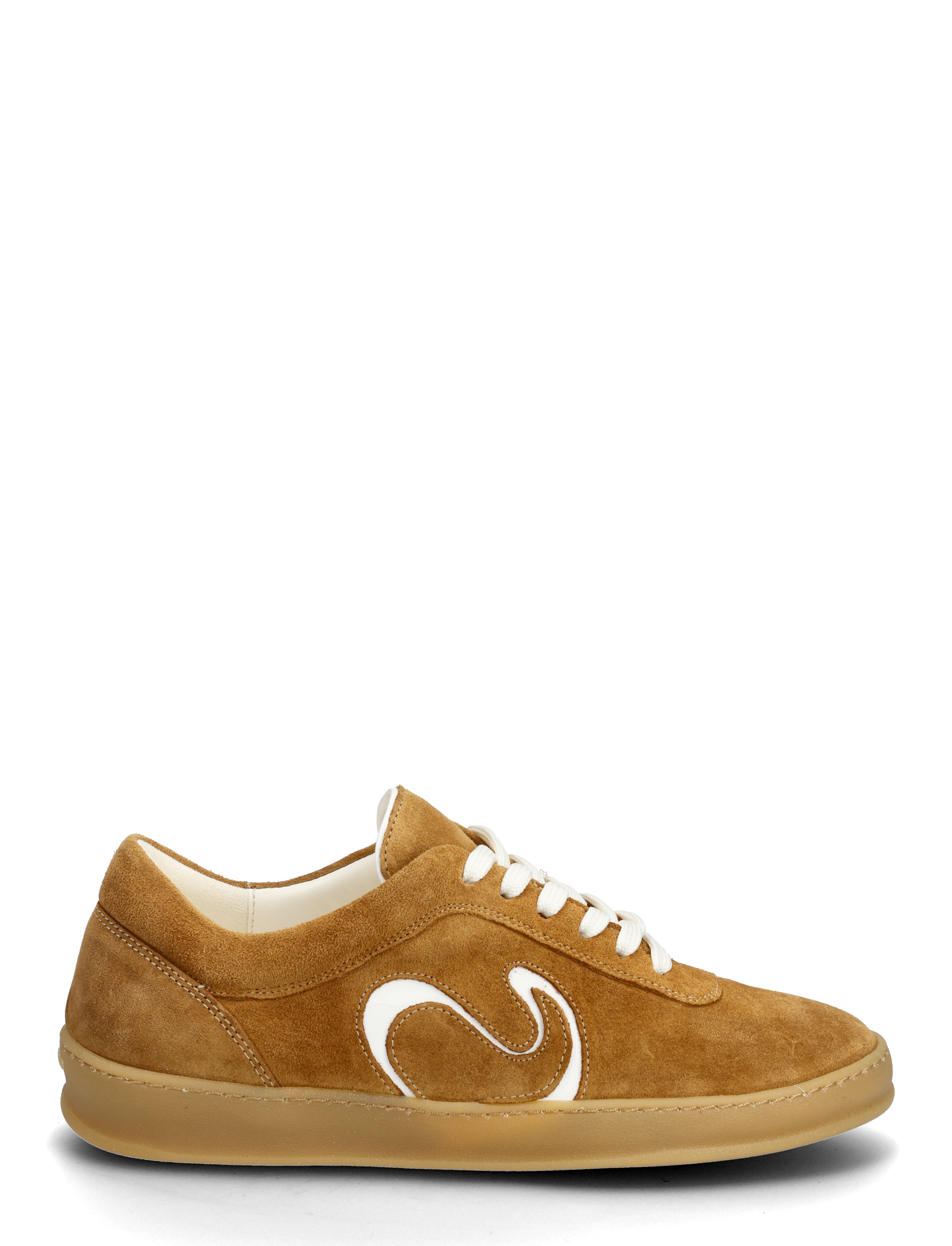 Anonymous Copenhagen - Blaire - lágir strigaskór - calf suede & polished soft calf bamboo brown & white sand - 1