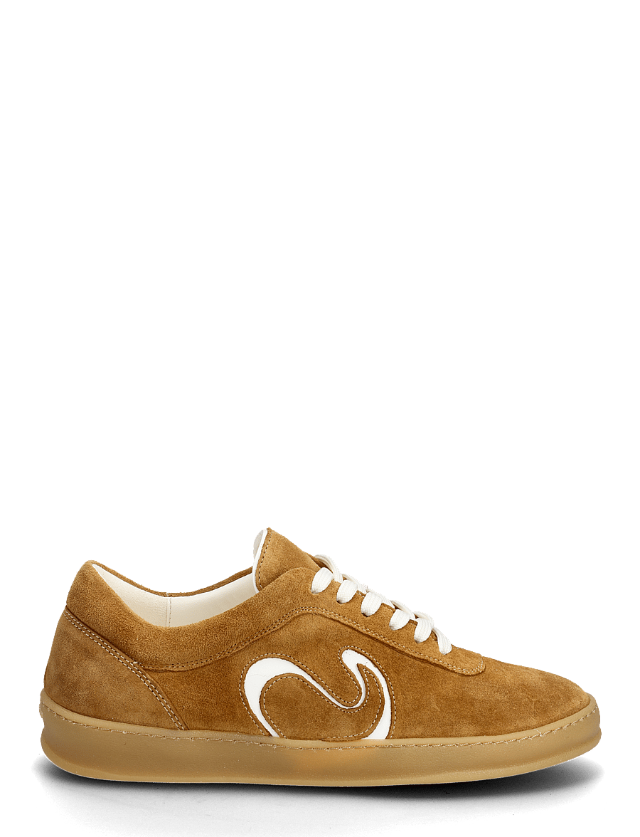 Anonymous Copenhagen - Blaire - lágir strigaskór - calf suede & polished soft calf bamboo brown & white sand - 1