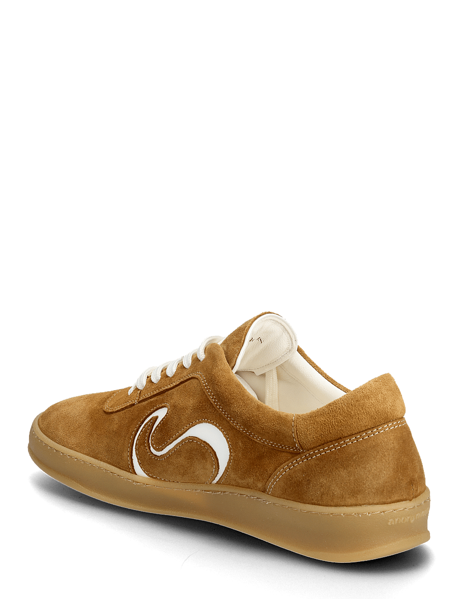 Anonymous Copenhagen - Blaire - lágir strigaskór - calf suede & polished soft calf bamboo brown & white sand - 2
