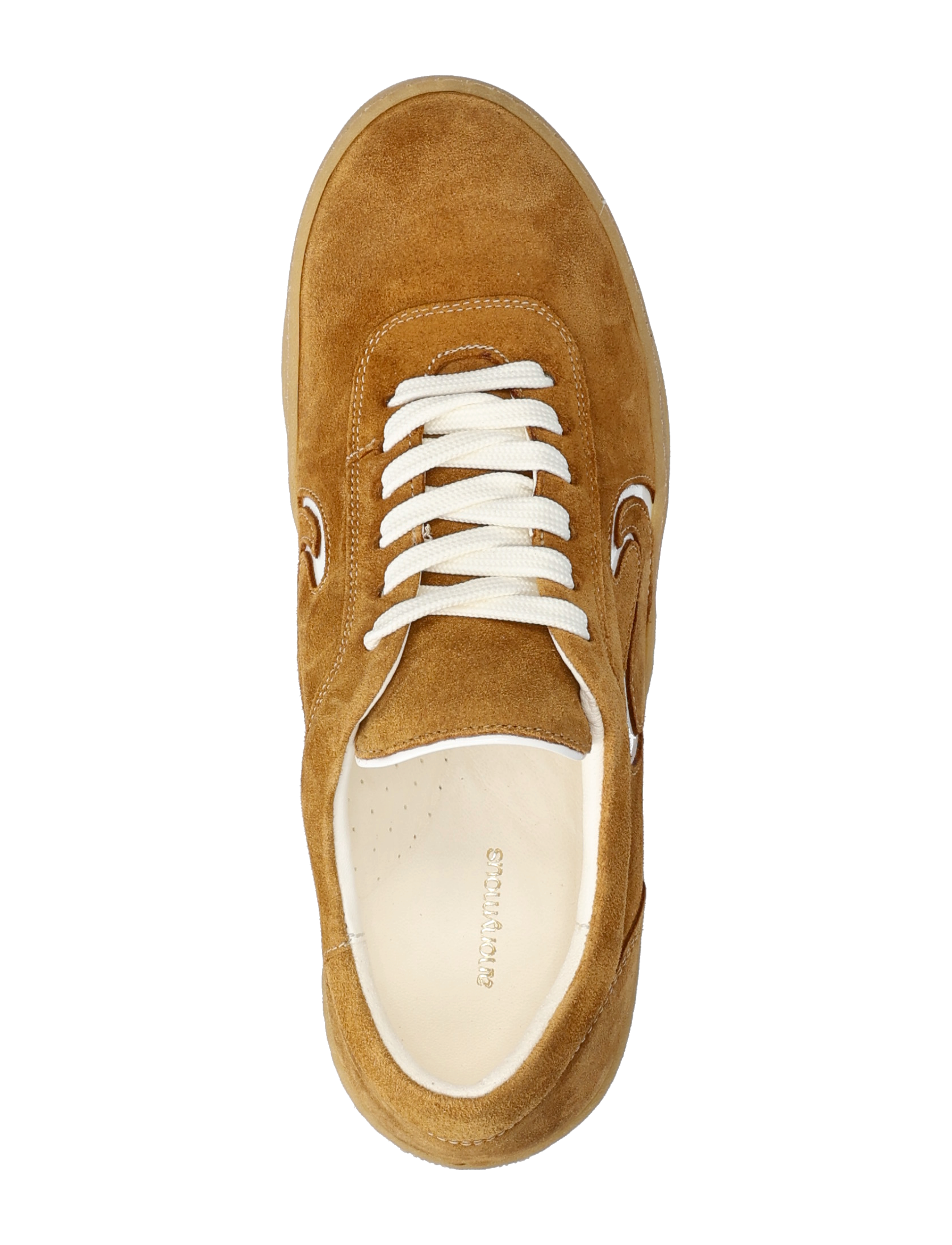 Anonymous Copenhagen - Blaire - lágir strigaskór - calf suede & polished soft calf bamboo brown & white sand - 3
