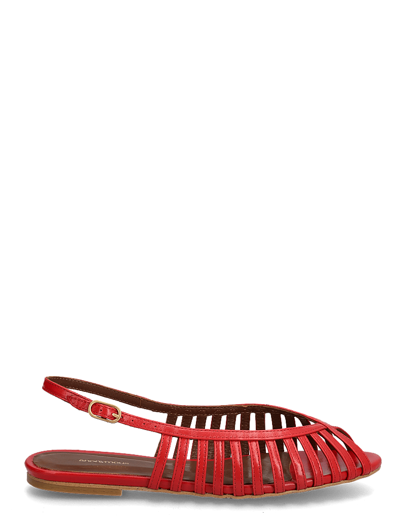 Anonymous Copenhagen - Carminho 10 - flade sandaler - crinkled polished goat ruby red - 1
