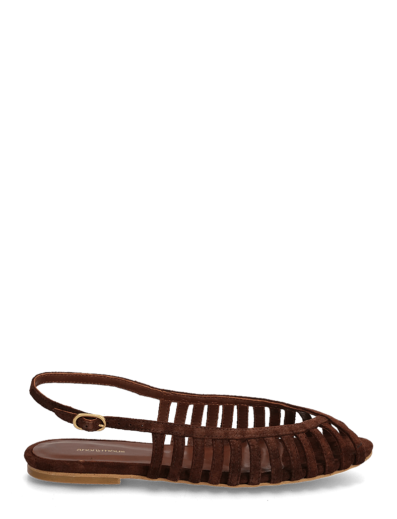 Anonymous Copenhagen - Carminho 10 - flat sandals - calf suede chocolate - 1