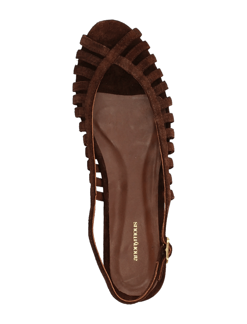 Anonymous Copenhagen - Carminho 10 - flat sandals - calf suede chocolate - 3