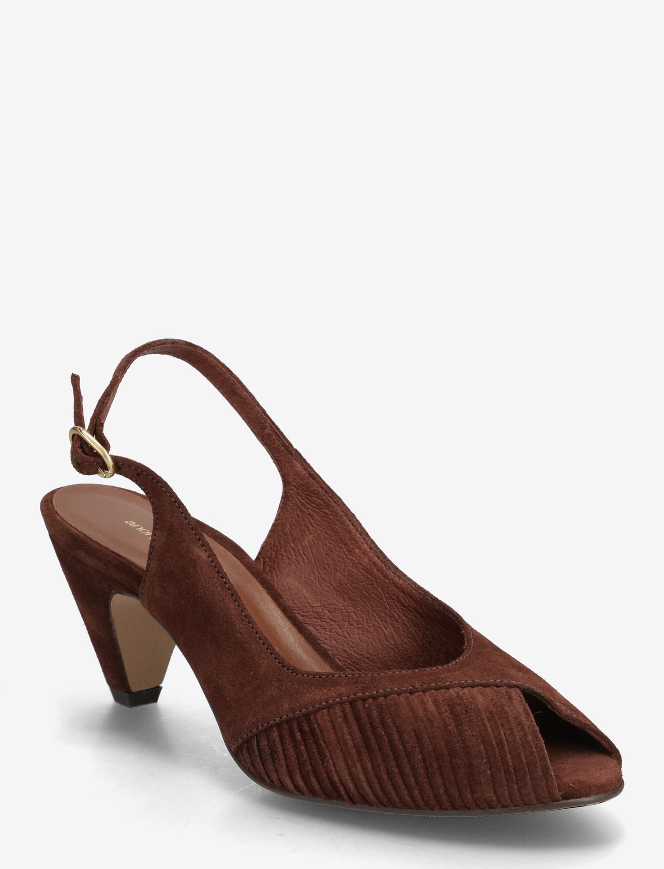 Anonymous Copenhagen - Cassandra 50 stiletto - högklackade slingbacks - calf suede chocolate - 0