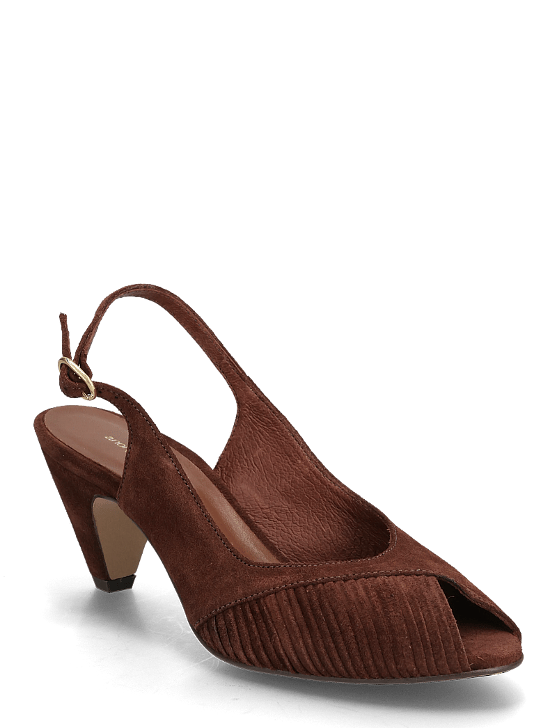 Anonymous Copenhagen - Cassandra 50 stiletto - högklackade slingbacks - calf suede chocolate - 0