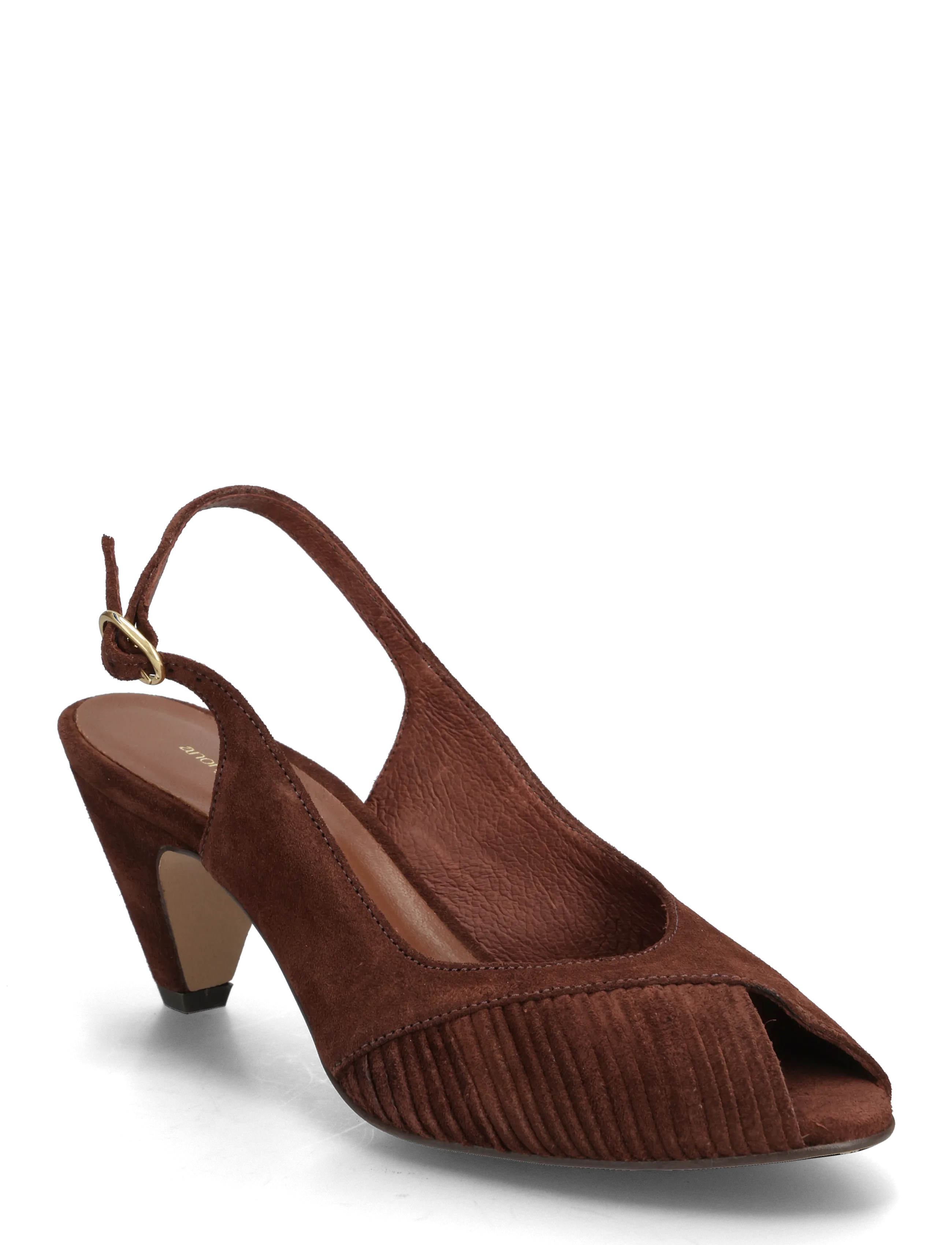 Anonymous Copenhagen Cassandra 50 stiletto - Peeptoes - CALF SUEDE CHOCOLATE / brown