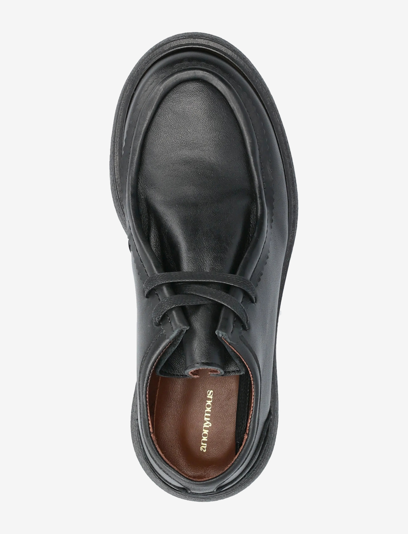 Anonymous Copenhagen - Chez flat platform - schnürschuhe - soft calf & sole black & black - 3