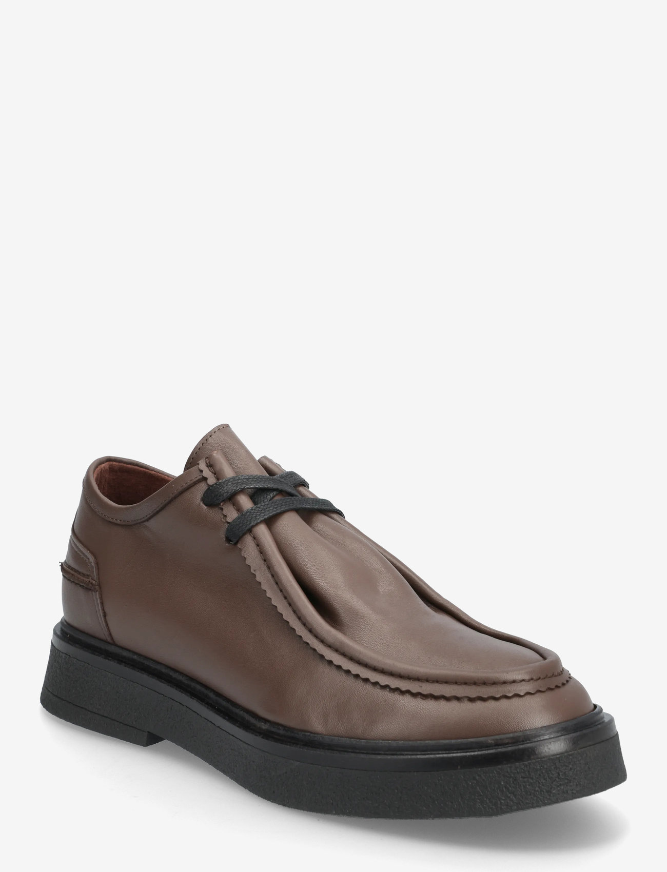 Anonymous Copenhagen - Chez flat platform - schnürschuhe - soft calf & sole dark taupe & black - 0