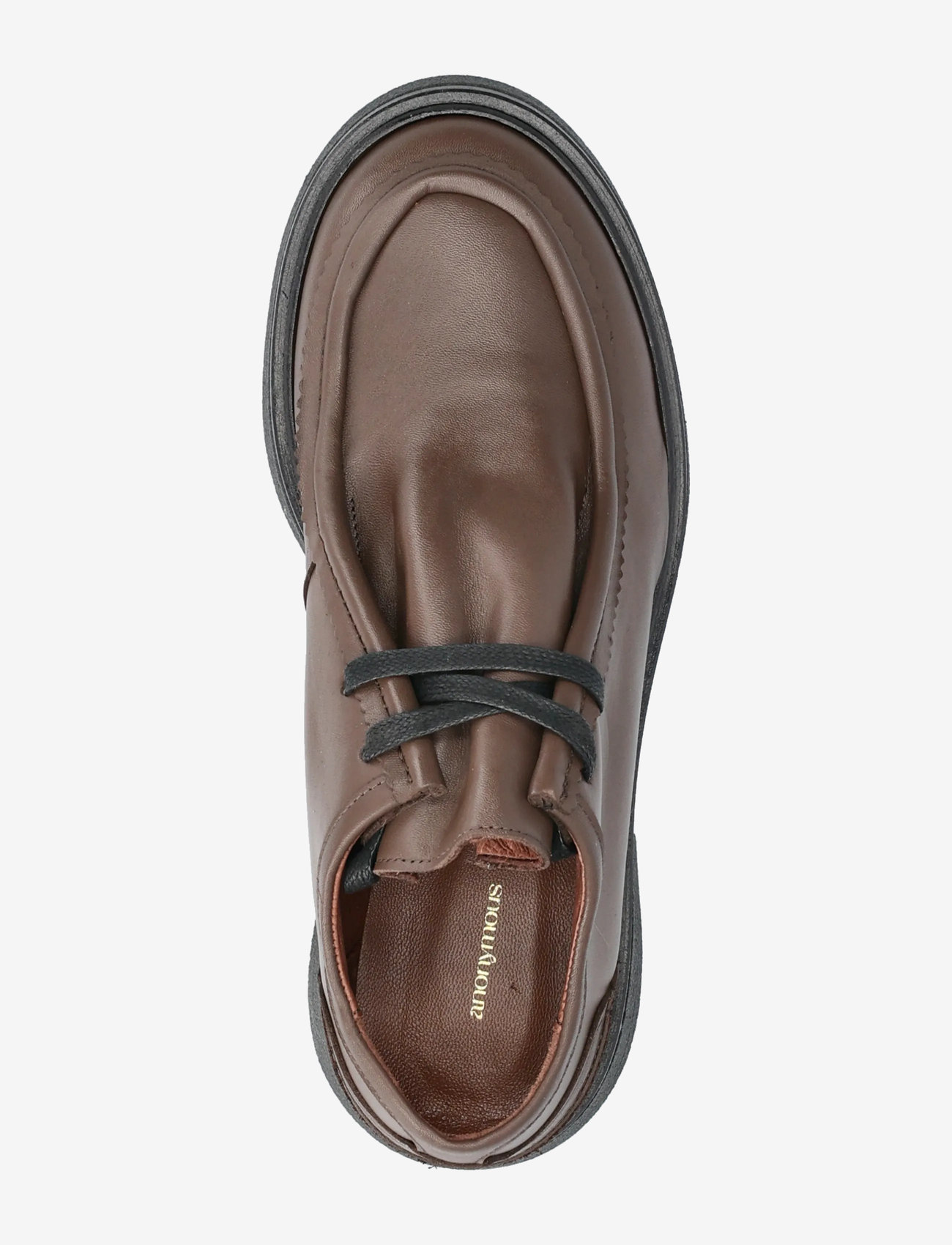 Anonymous Copenhagen - Chez flat platform - schnürschuhe - soft calf & sole dark taupe & black - 3