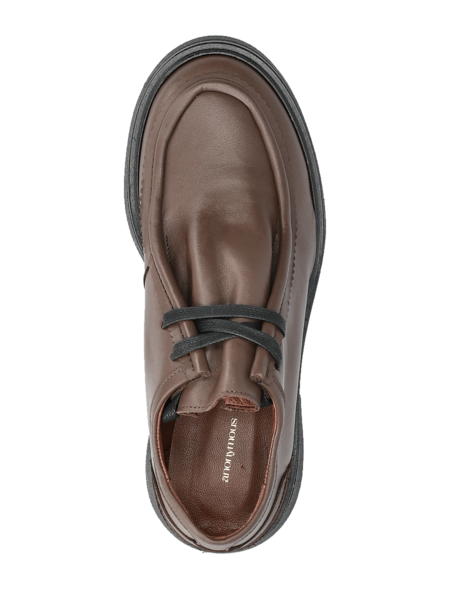 Anonymous Copenhagen - Chez flat platform - moetrendid - soft calf & sole dark taupe & black - 3