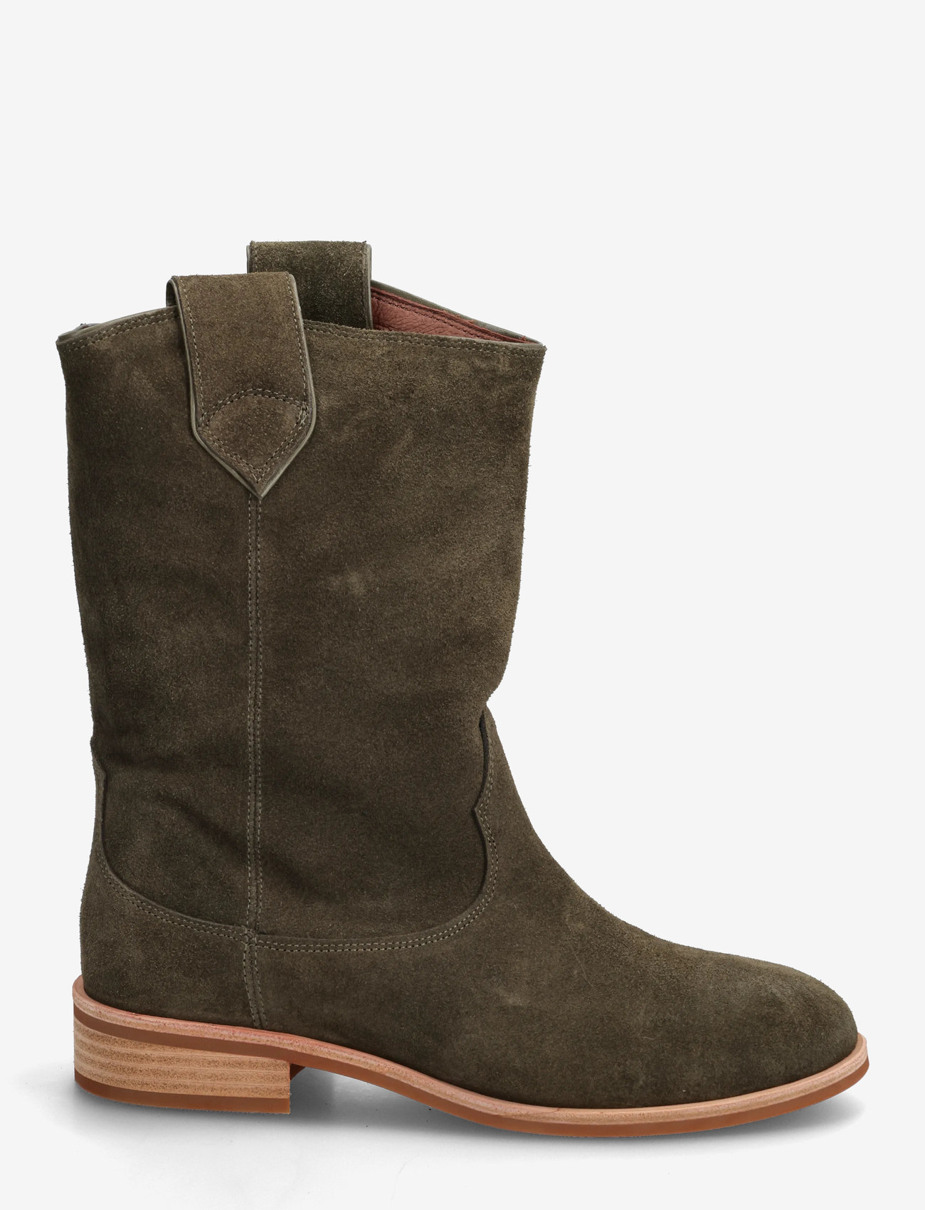 Anonymous Copenhagen - Claudia - flade ankelstøvler - calf suede moss green - 1