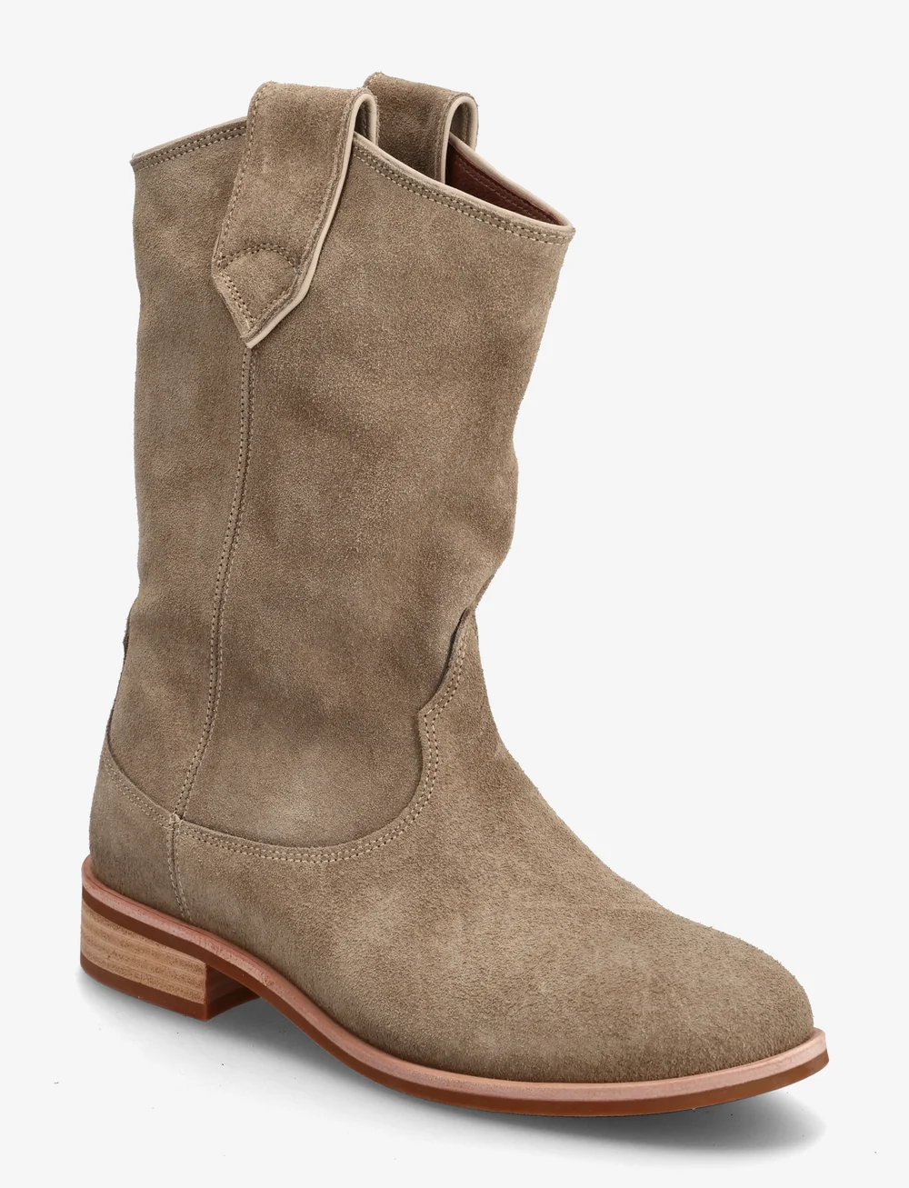 Anonymous Copenhagen - Claudia - platta ankelboots - calf suede mushroom - 0