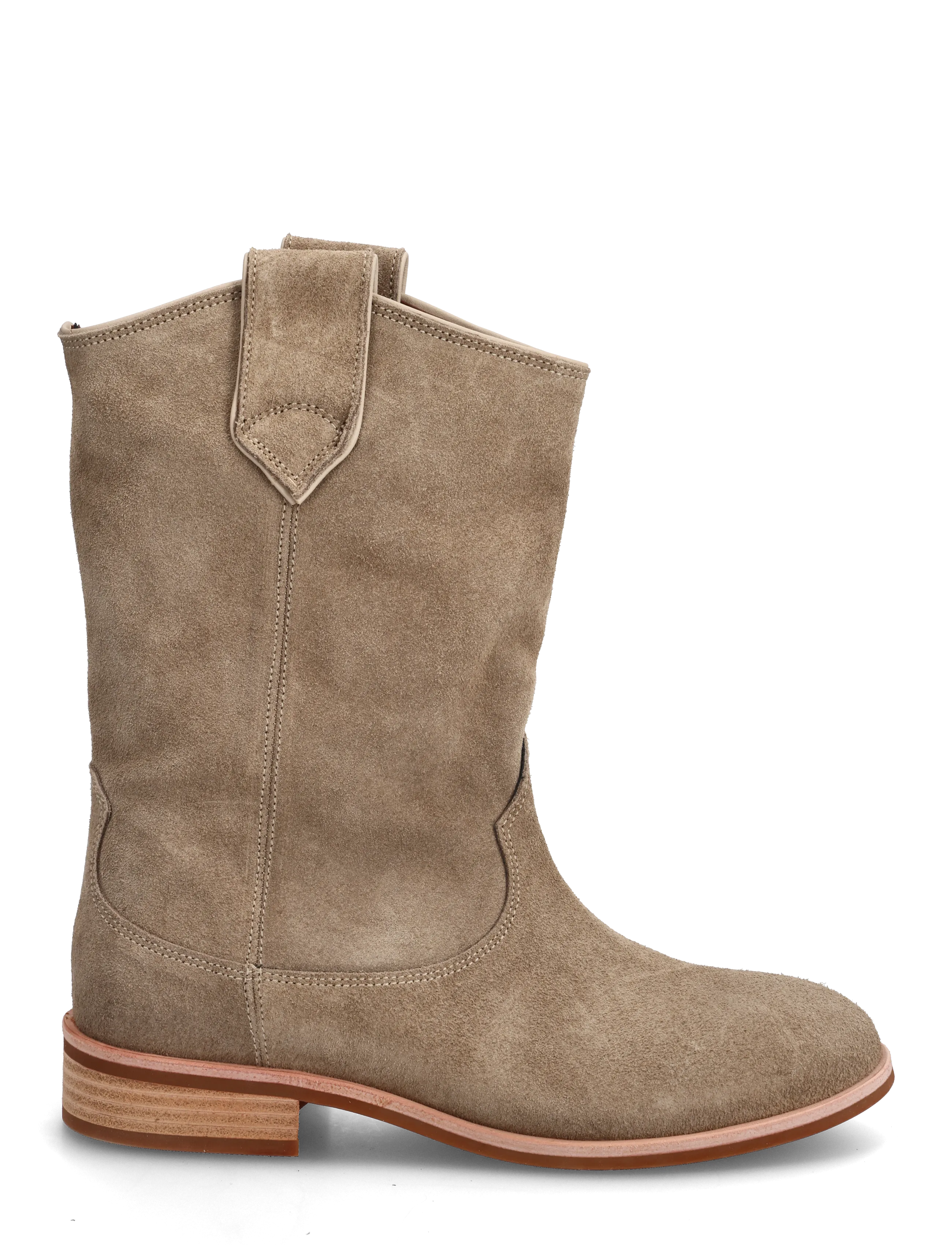 Anonymous Copenhagen - Claudia - platte enkellaarsjes - calf suede mushroom - 1