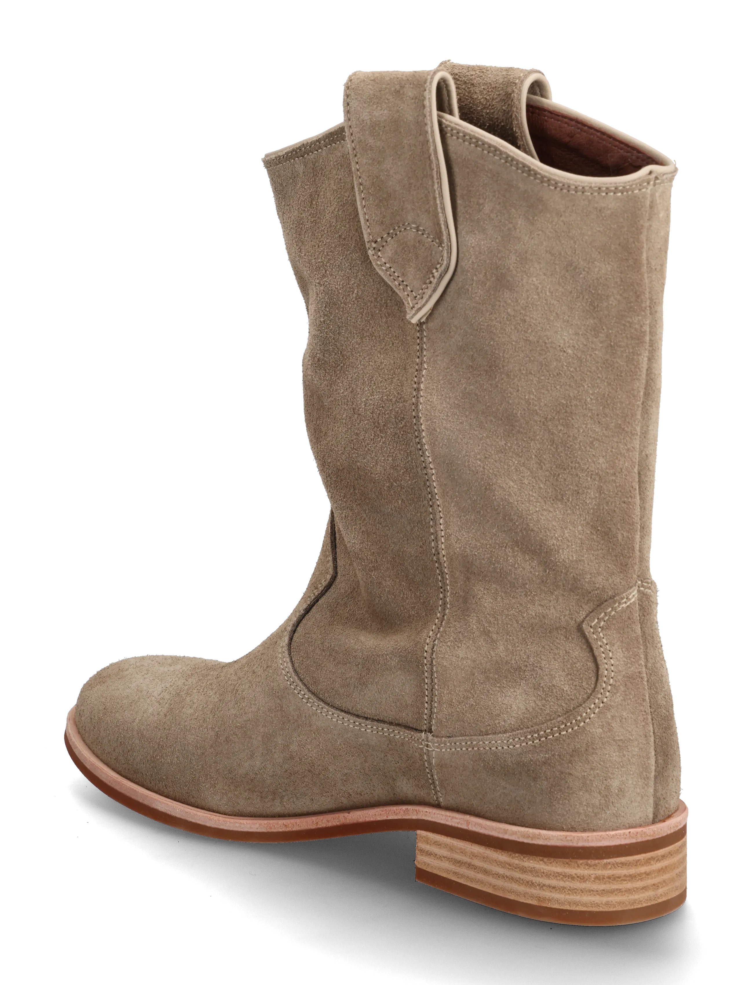 Anonymous Copenhagen - Claudia - platte enkellaarsjes - calf suede mushroom - 2