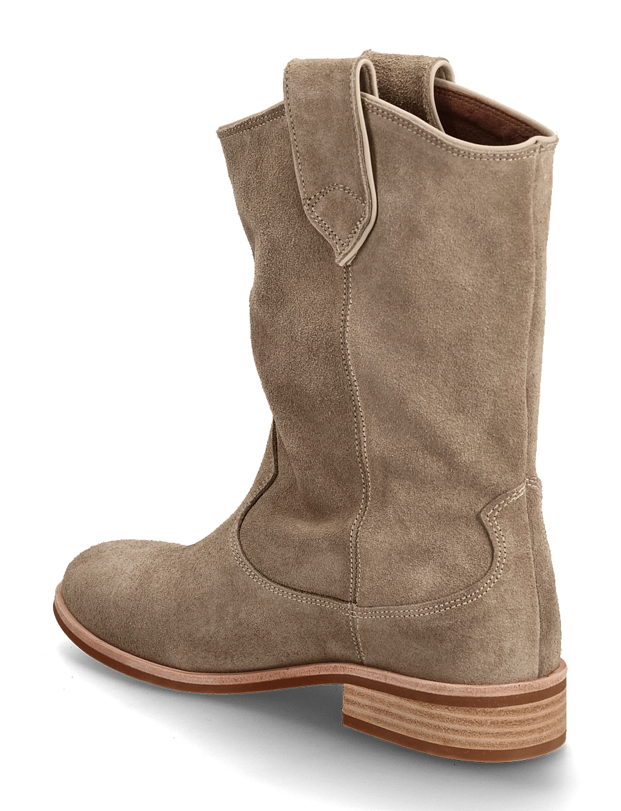 Anonymous Copenhagen - Claudia - platte enkellaarsjes - calf suede mushroom - 2