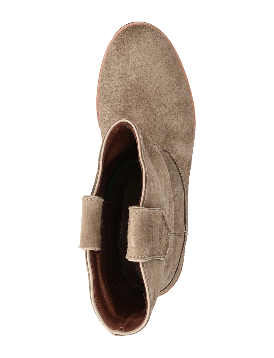 Anonymous Copenhagen - Claudia - platte enkellaarsjes - calf suede mushroom - 3