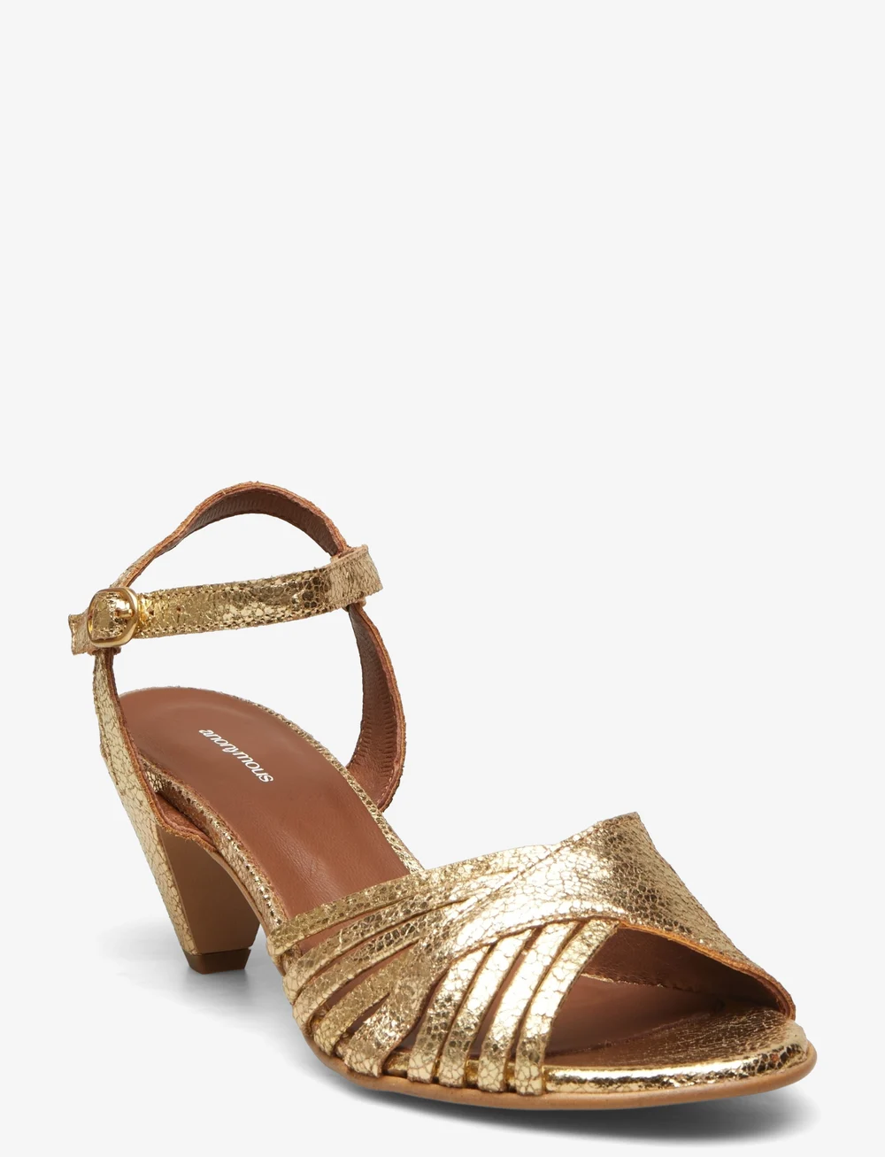 Anonymous Copenhagen - Hermine - heeled sandals - crackled metallic goat gold - 1