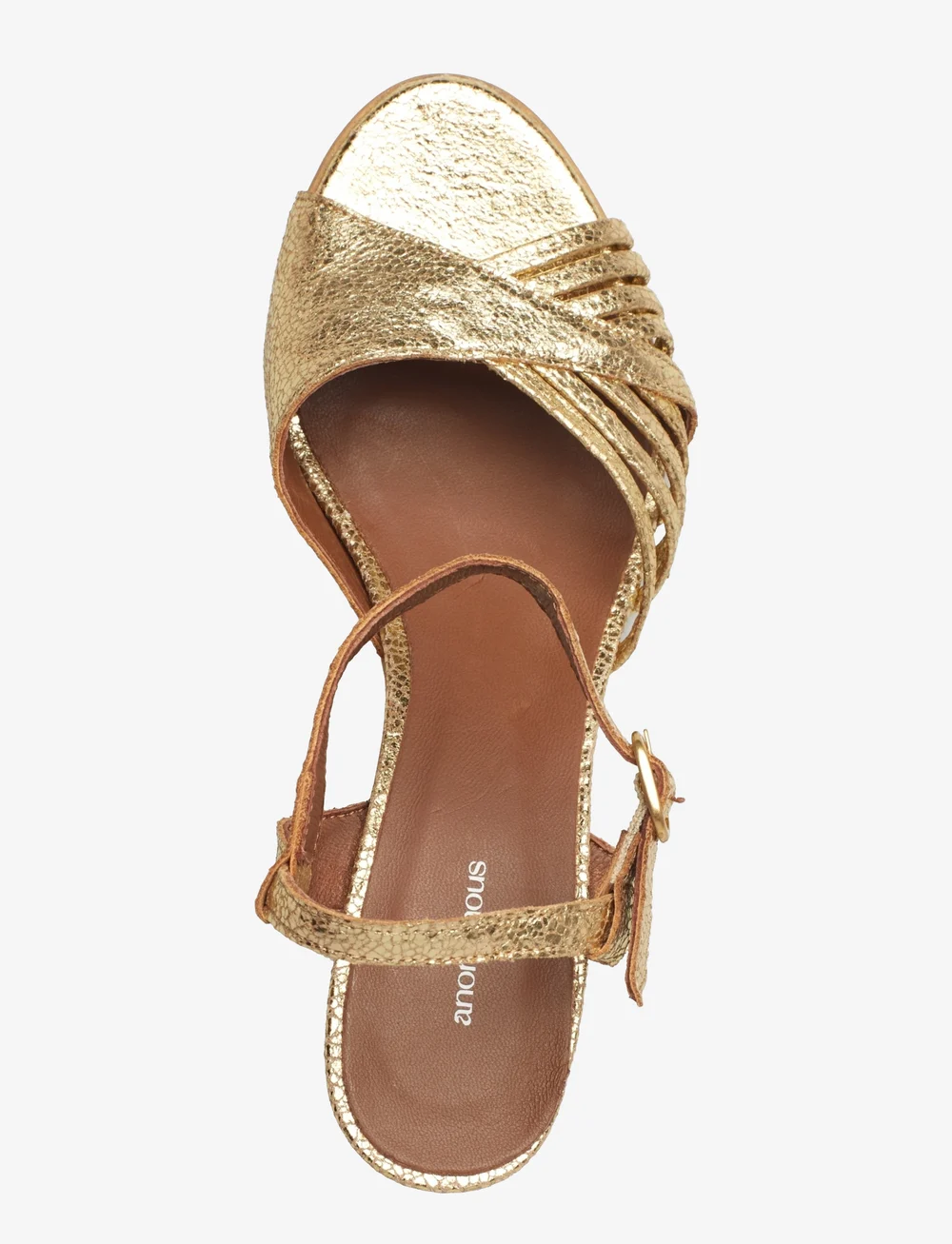 Anonymous Copenhagen - Hermine - heeled sandals - crackled metallic goat gold - 4