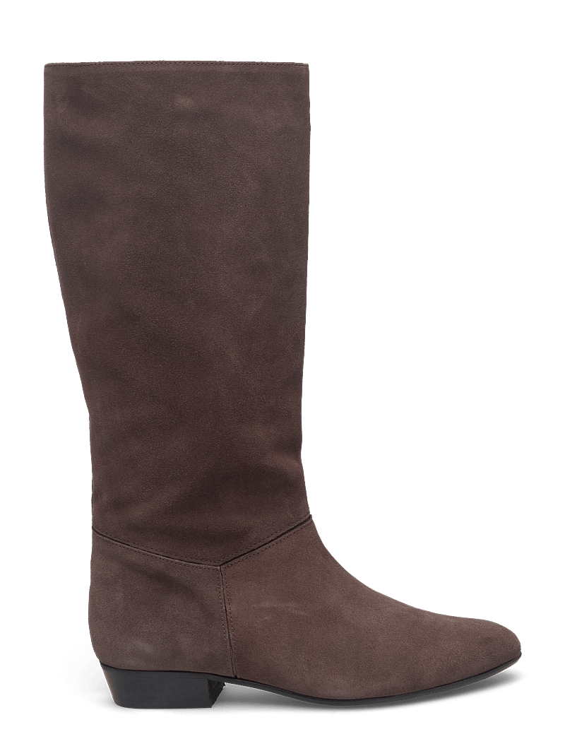 Anonymous Copenhagen - Jasmina 20 - knähöga stövlar - calf suede & sleek leather coffee brown & dark taupe - 1