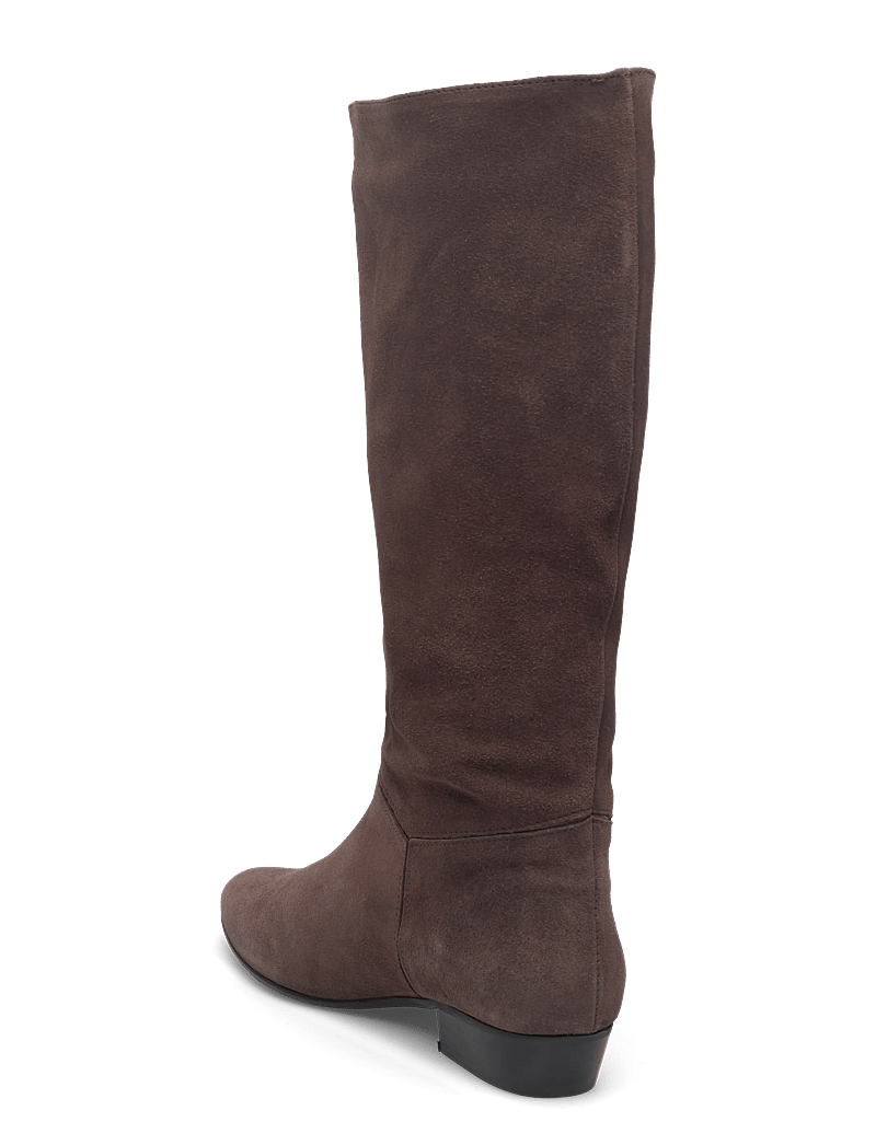 Anonymous Copenhagen - Jasmina 20 - knähöga stövlar - calf suede & sleek leather coffee brown & dark taupe - 2